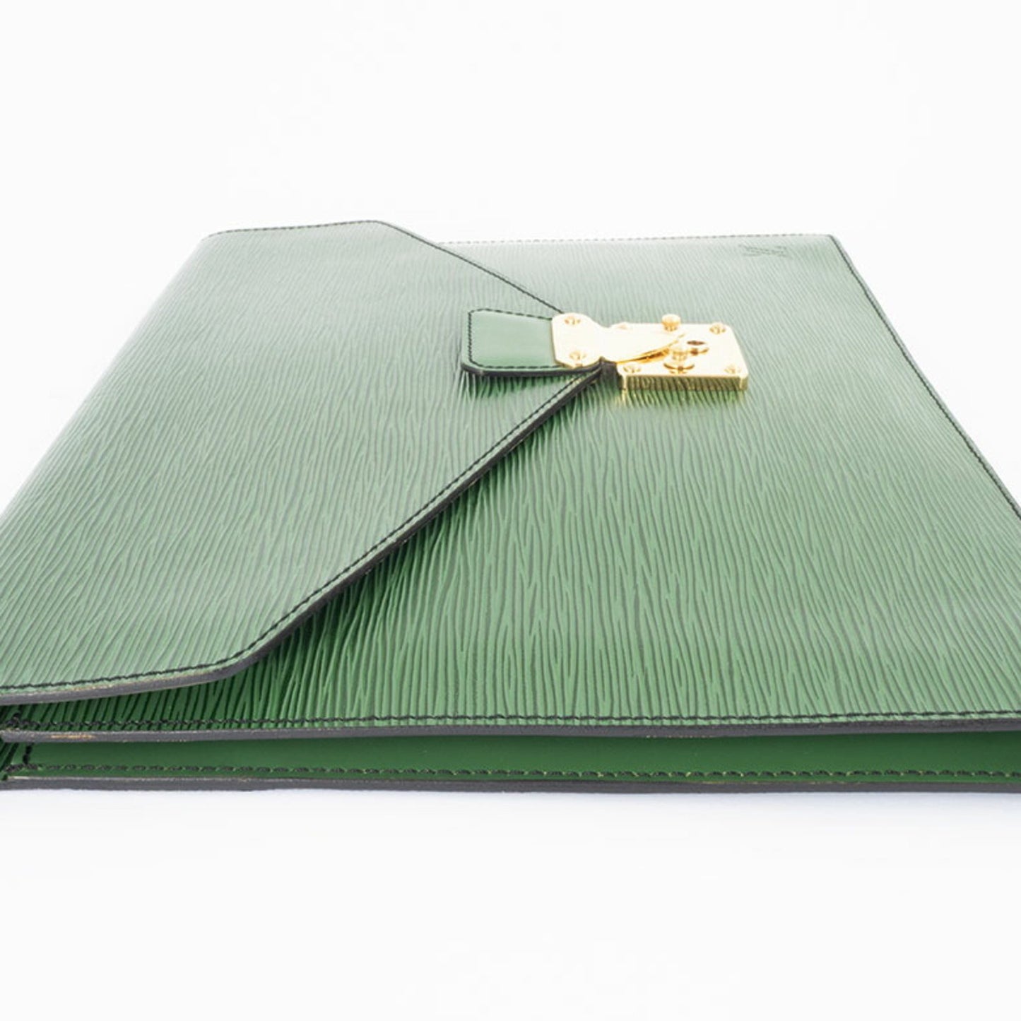 Louis Vuitton Porte-Document Senator Case Clutch Bag M54455 Epi Leather Green