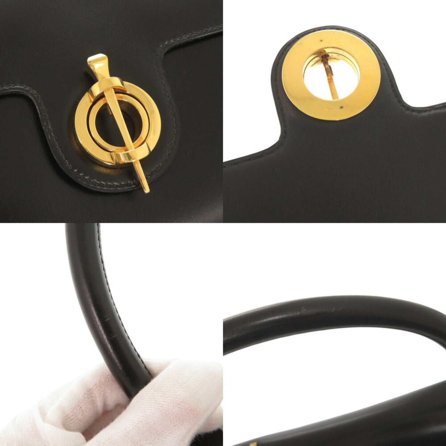 Hermes Leather Black Handbag 1126Hermes