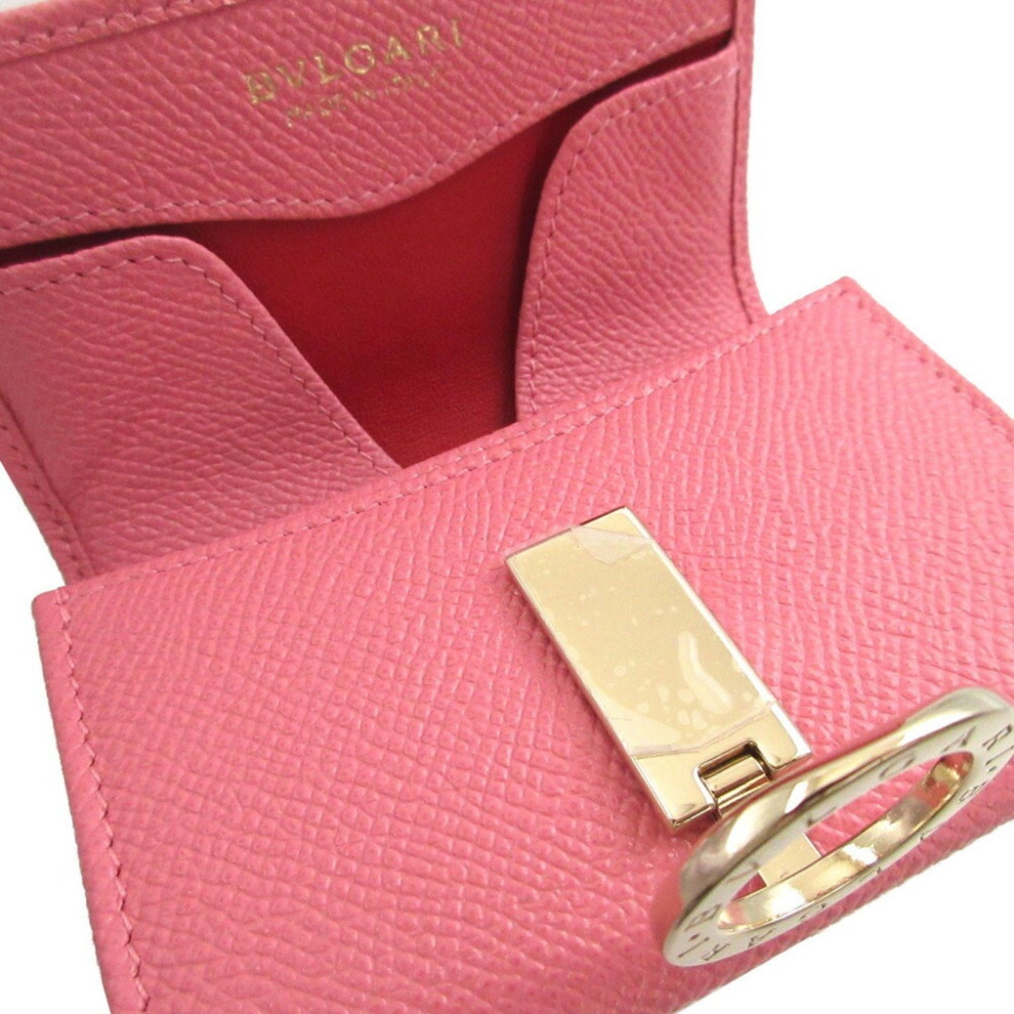 Like New Bvlgari Leather Pink Coin Case Wallet 1533Bvlgari