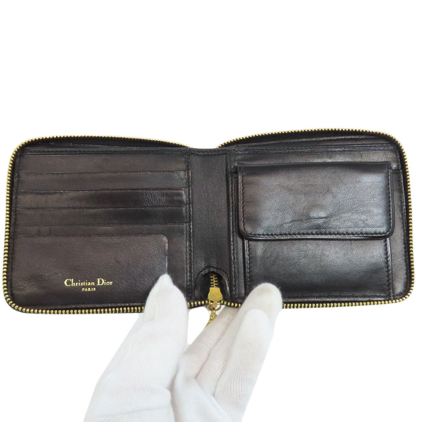 Christian Dior Cannage Bi-Fold Wallet Lambskin