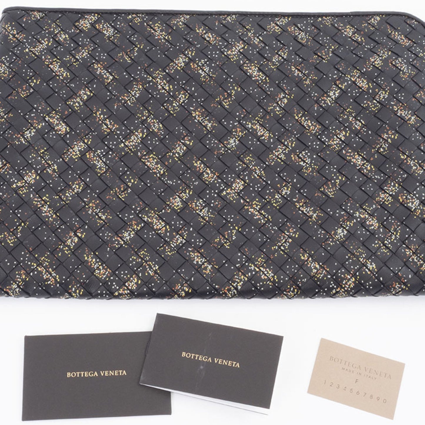 Bottega Veneta Intrecciato Micro Dot Clutch Bag 406021 Black