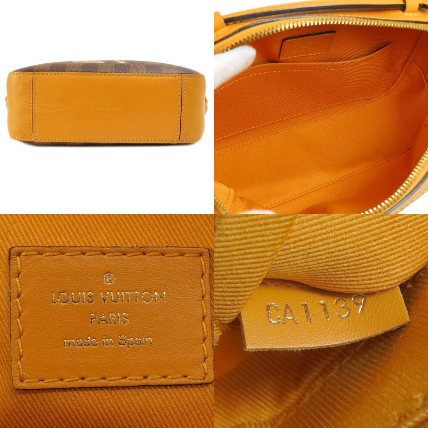 Louis Vuitton N40178 Santa Monica Saffron Damier Ebene Shoulder Bag Canvas