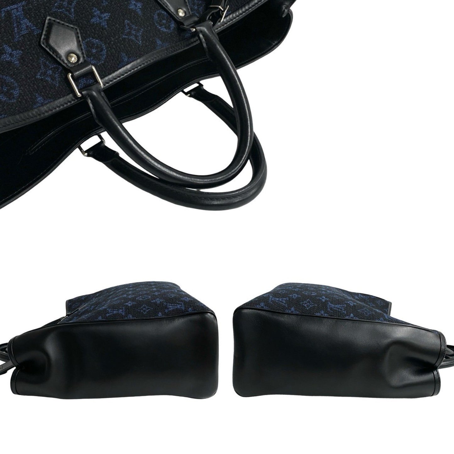 Louis Vuitton Grand Sac Tote Monogram Jacquard Leather Bag Handbag Black 38793