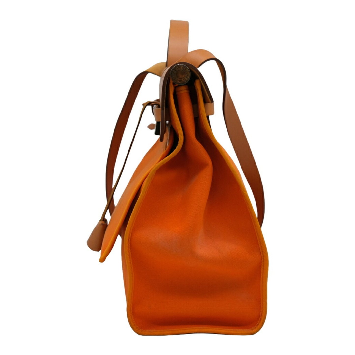 Hermes Hermes Airbag Zip Mm Shoulder Bag Handbag 2Way Toile Officier Leather Orange