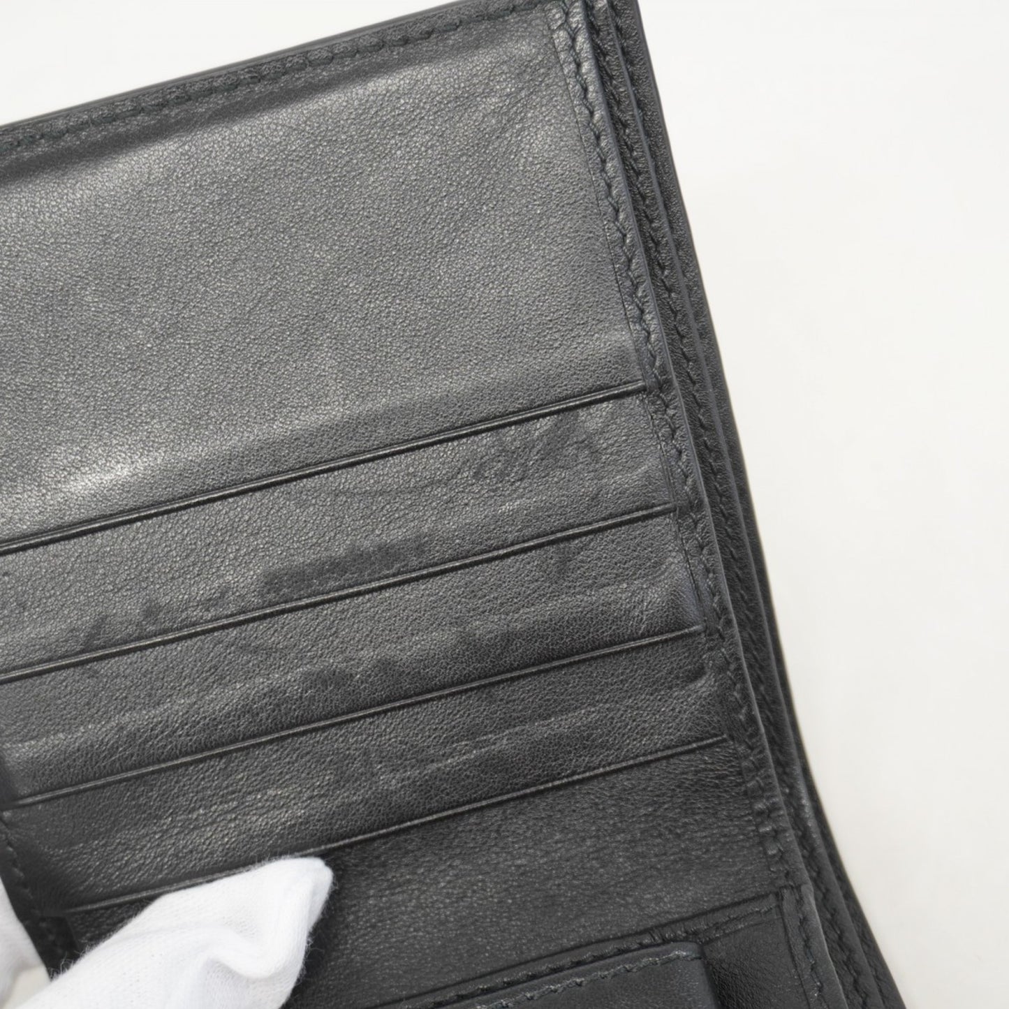 Gucci Micro Guccissima Wallet 150413 Leather Black