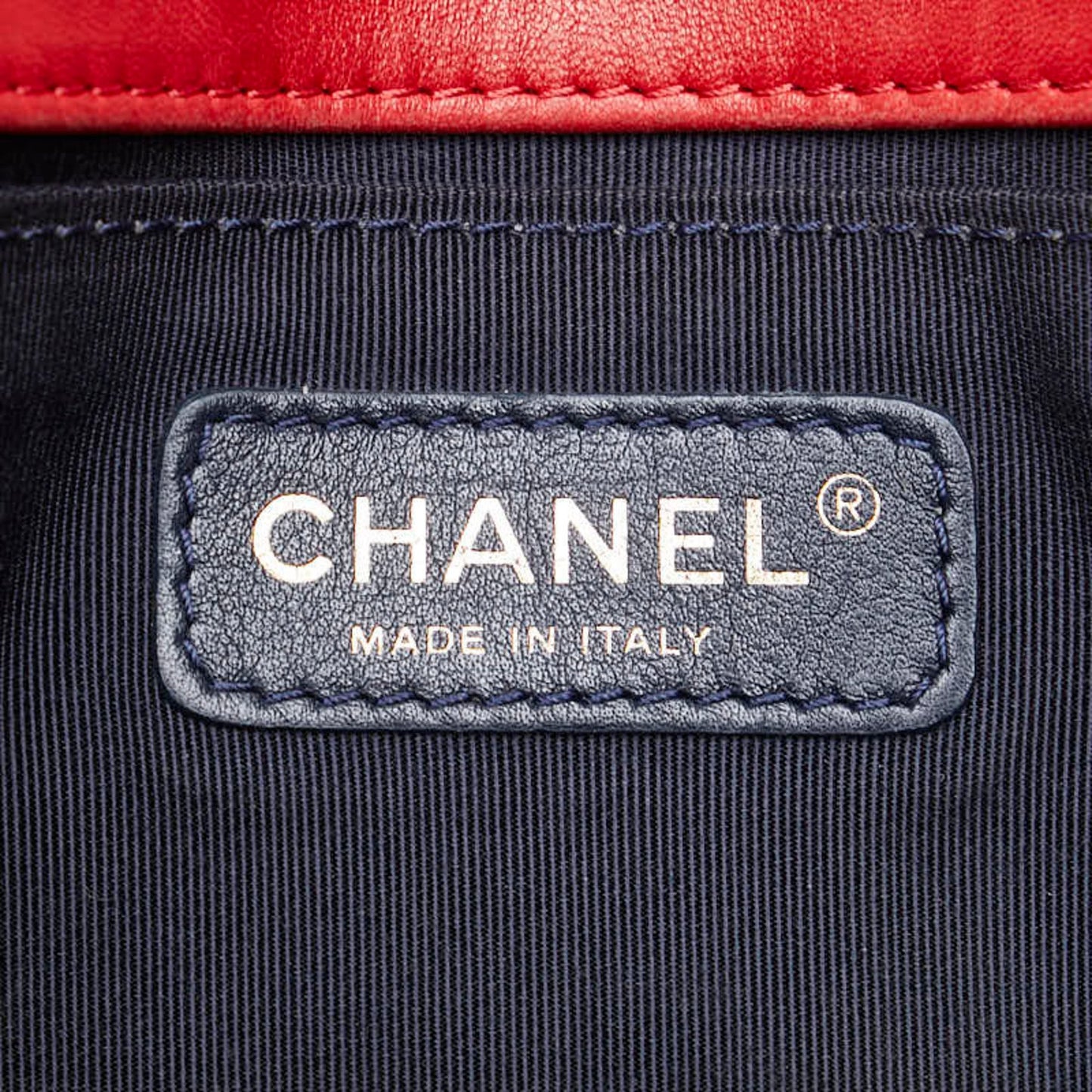 Chanel Matelasse Boy 25 Chain Shoulder Bag Red Multicolor Velour Wool Leather