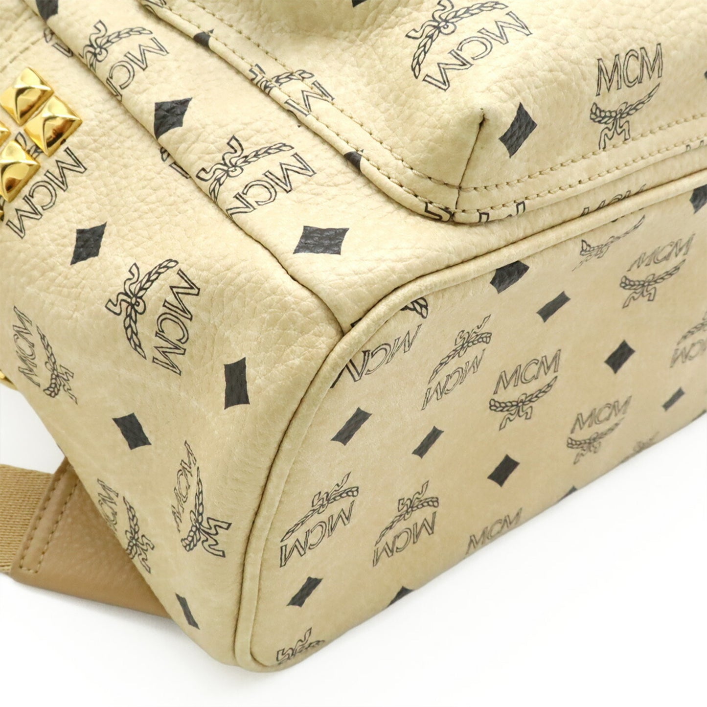 Mcm Visetos Glam Backpack In Light Beige