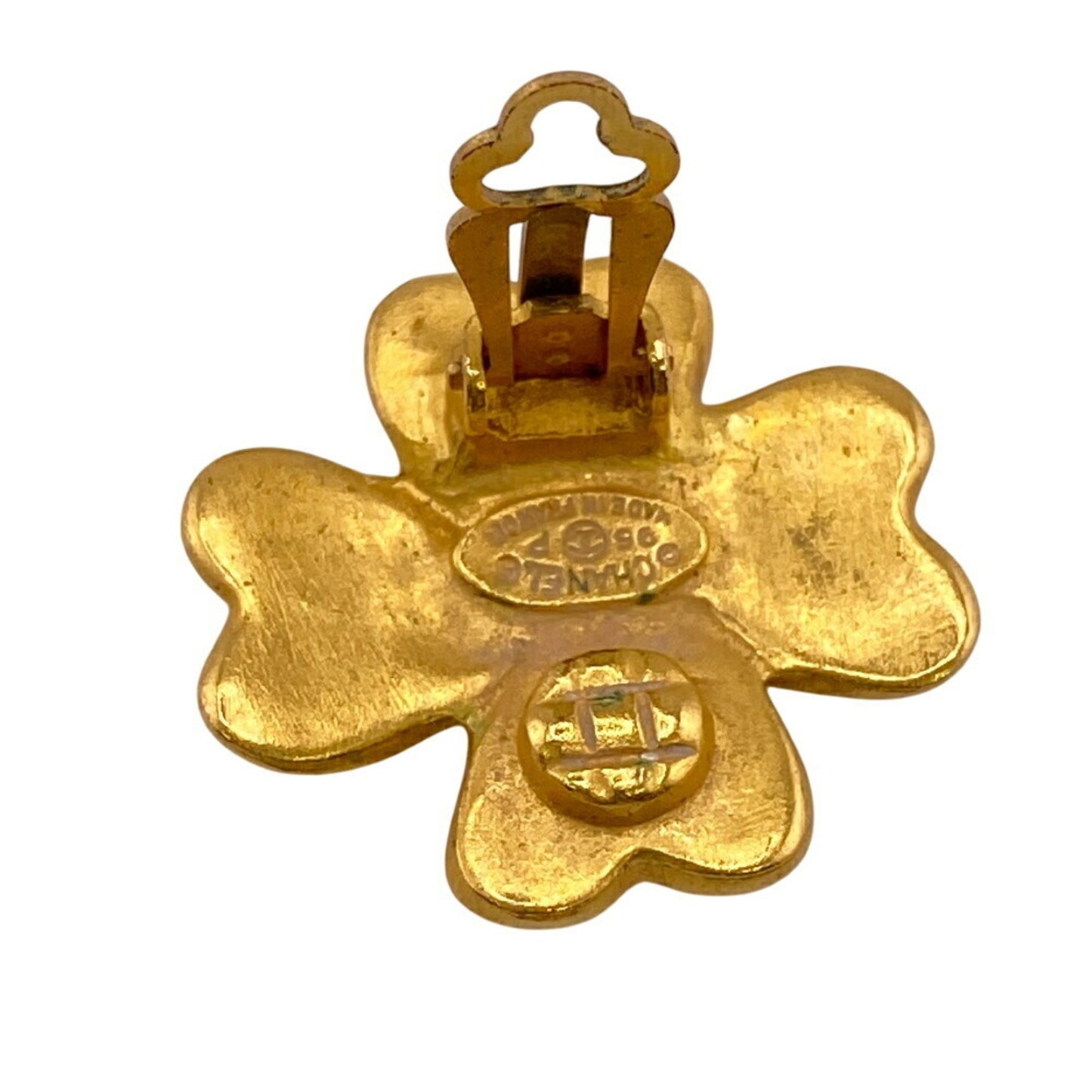 Chanel 95P Coco Mark Clover Earrings