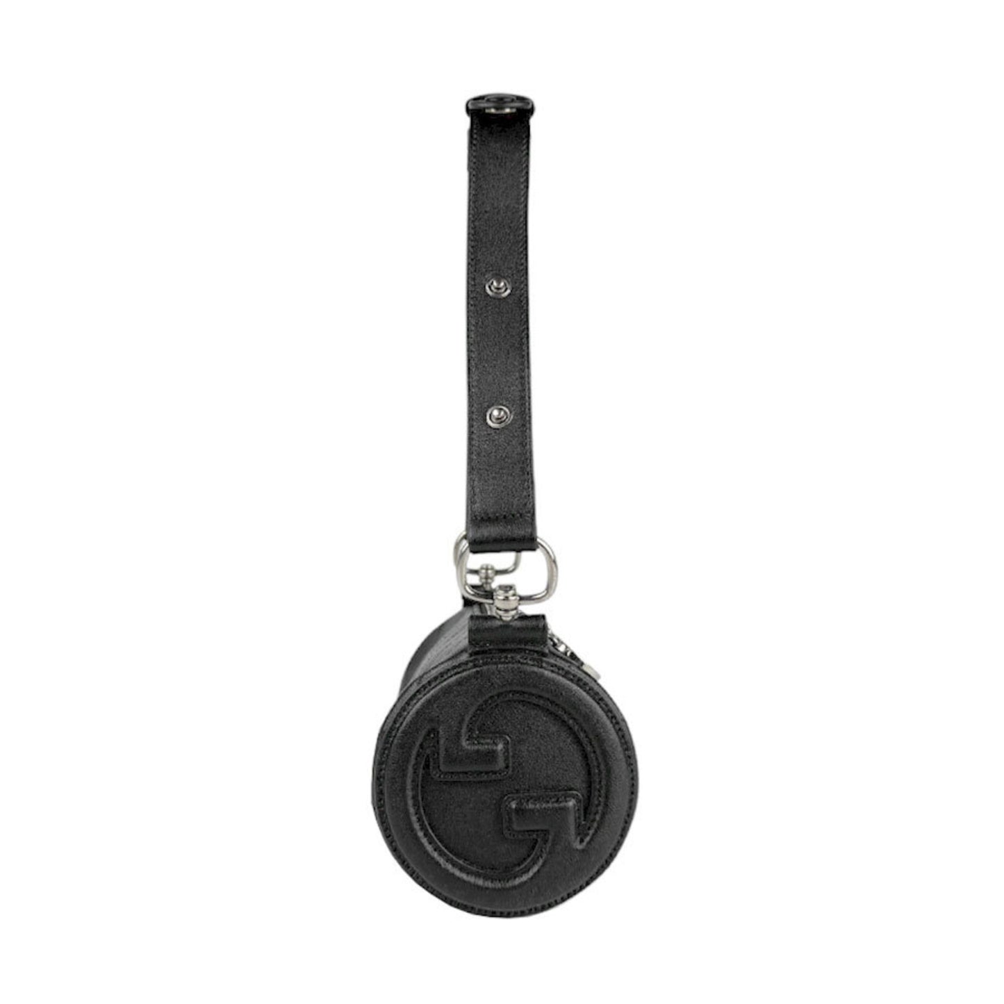 Gucci Shoulder Bag Leather Black Silver