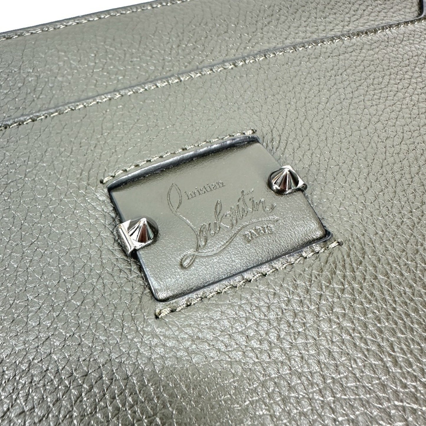 Christian Louboutin Logo 2Way Bag Pochette Clutch Shoulder Leather