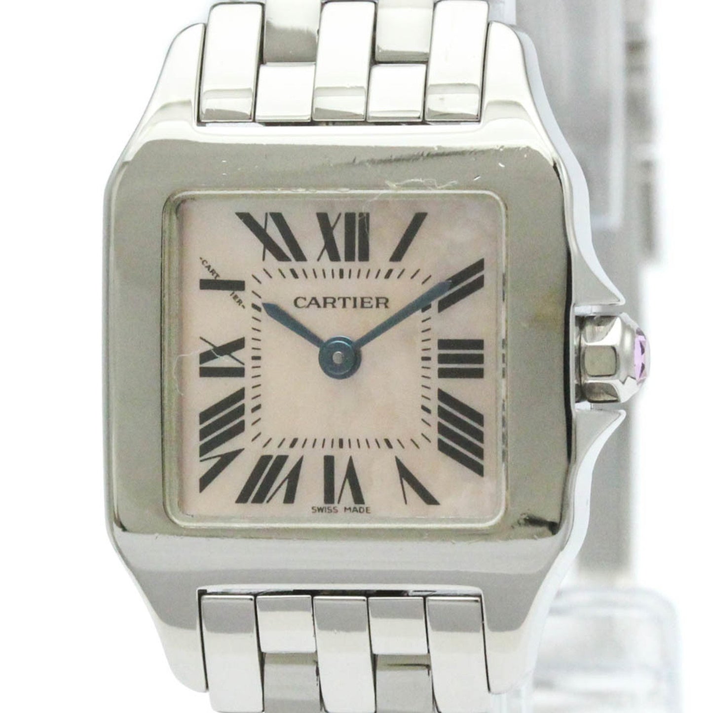 Polished Cartier Santos Demoiselle Pink Mop Dial