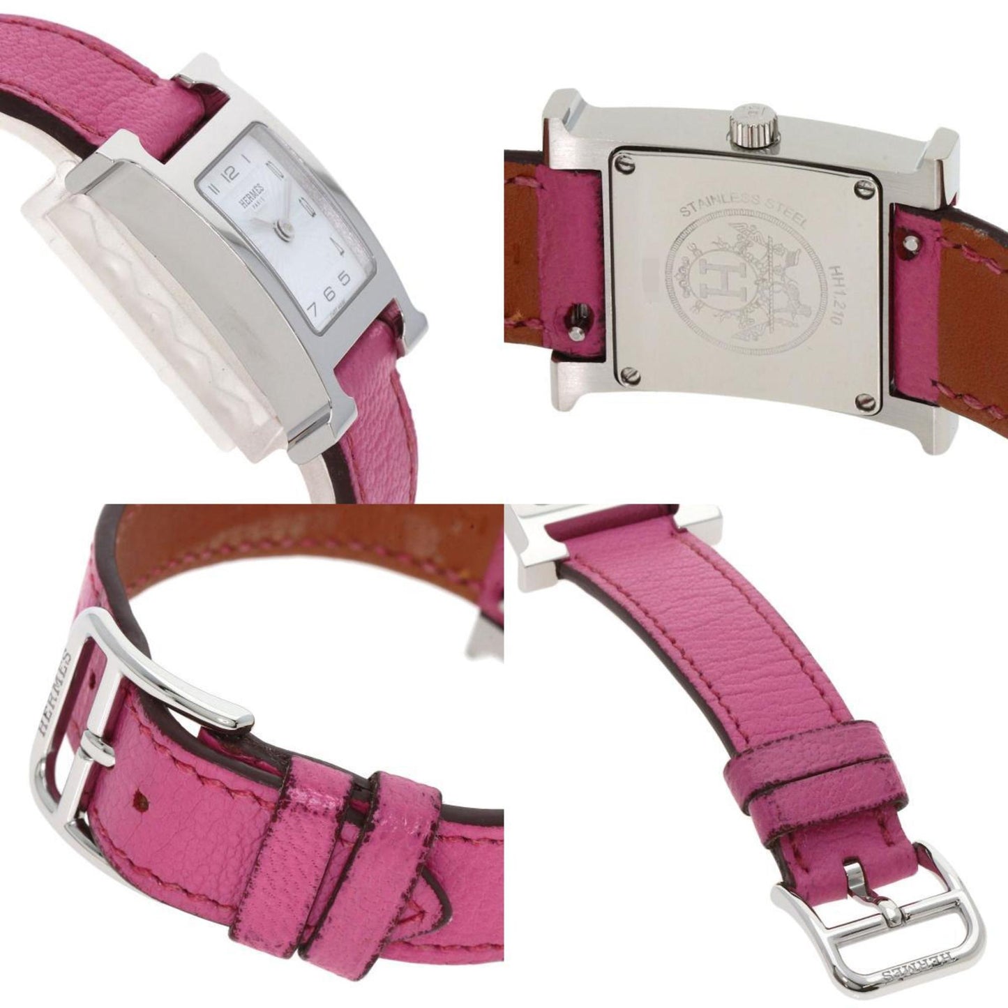 Hermes Hh1.210 H Watch Stainless Steel Leather