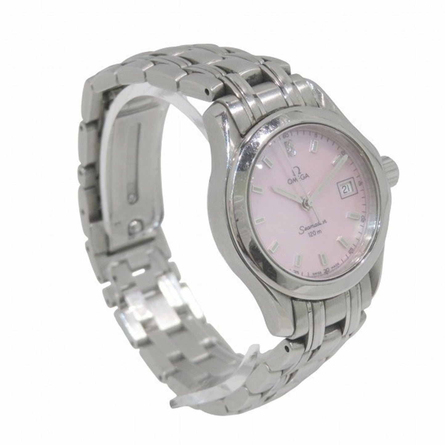 Omega Seamaster 120M 2581.64 Quartz Pink Shell With 2 Diamonds
