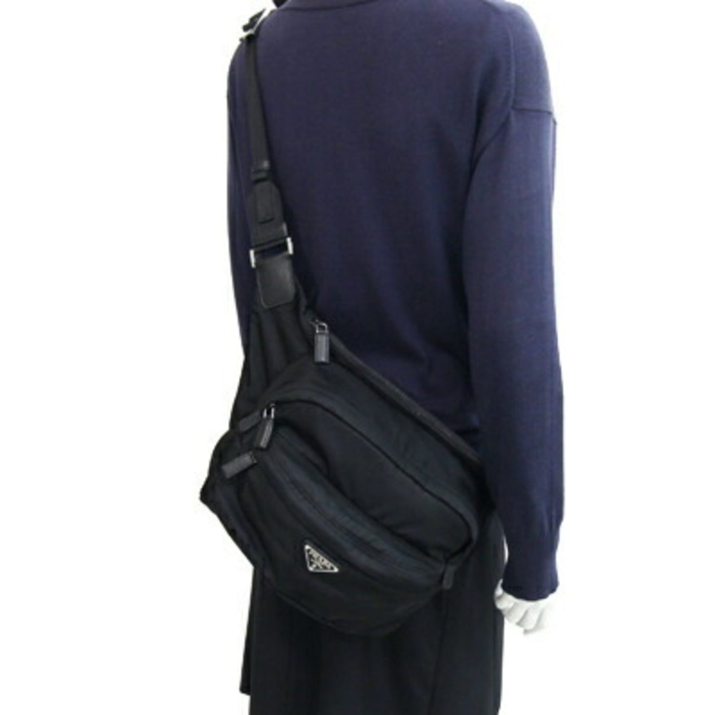 Prada Body Bag 2Vh038 Black Nylon Leather