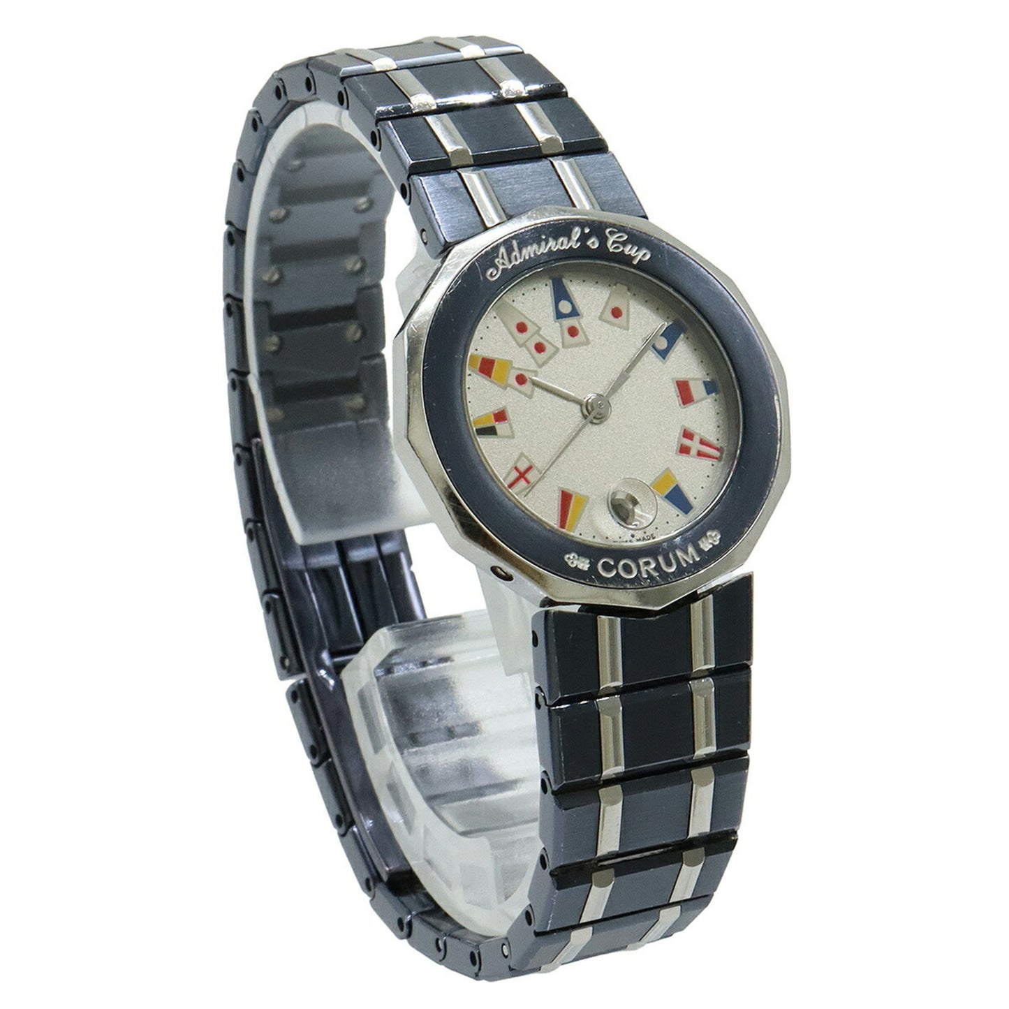 Corum Admiral'S Cup Gun Blue With Silver Dial And Stainless Steel Date Display