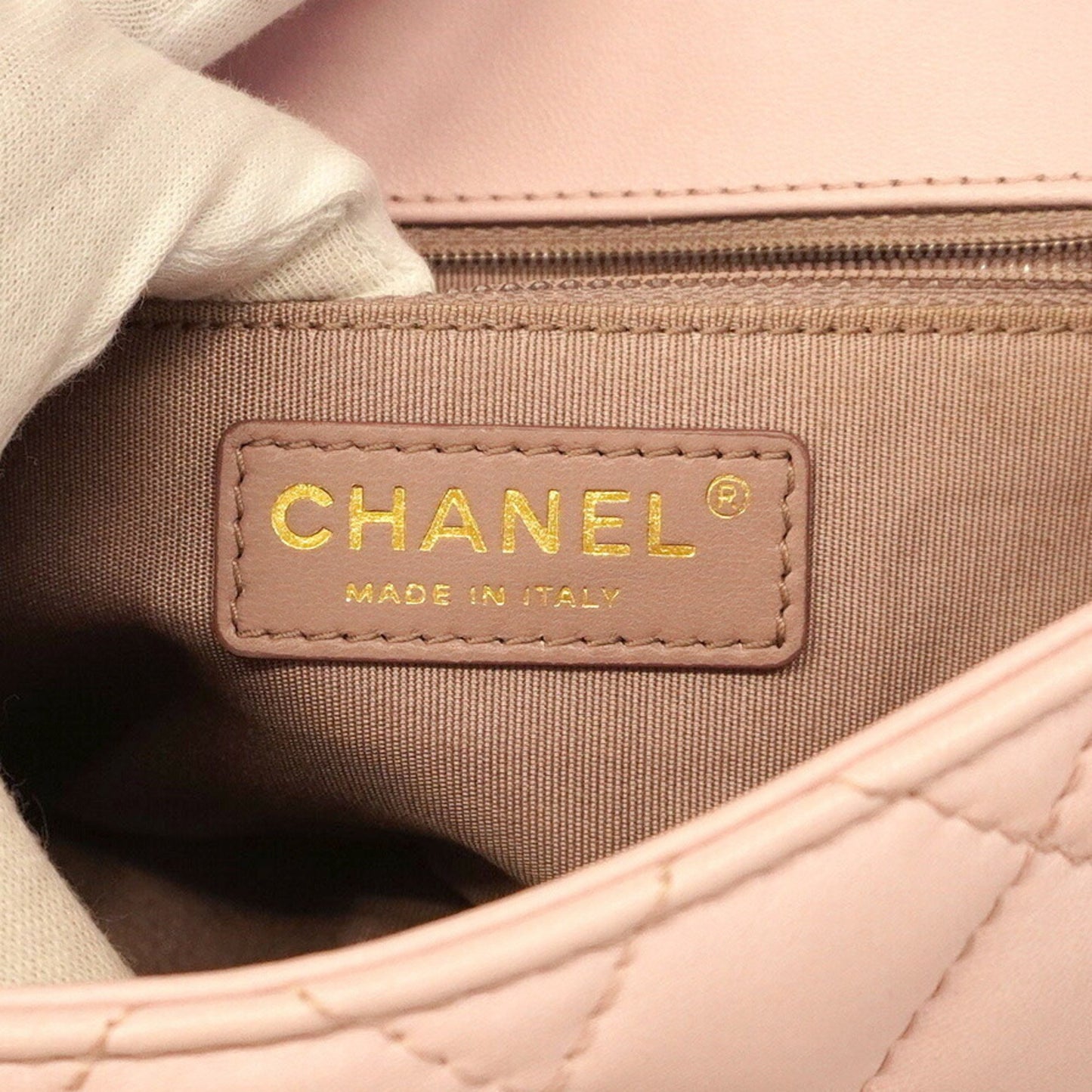 Chanel Shoulder Bag Matelasse W Chain Lambskin Pink Champagne