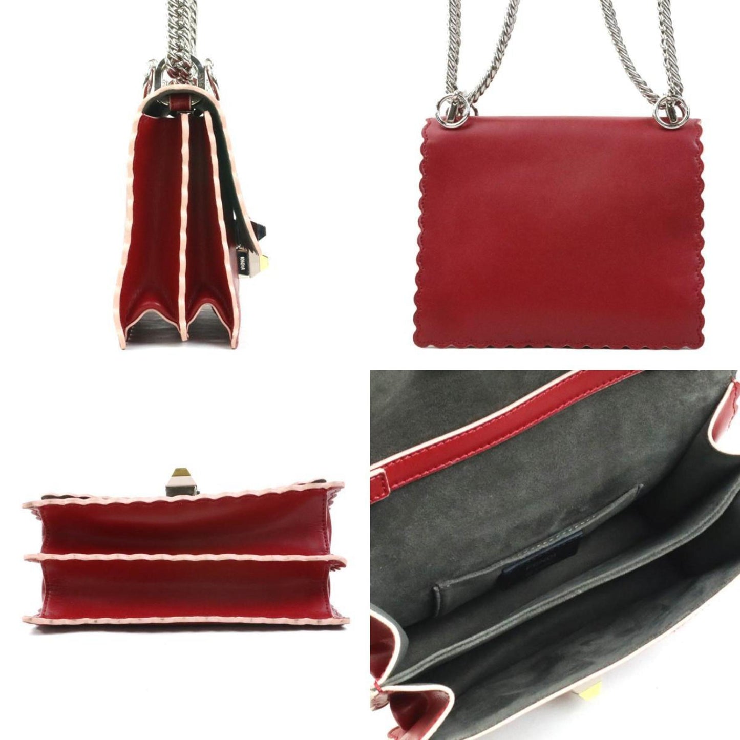 Fendi Canai Mini Shoulder Bag In Red Leather