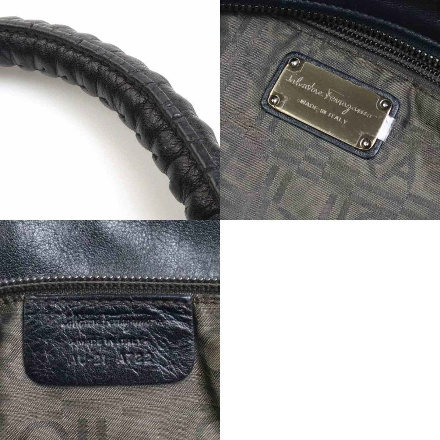 Salvatore Ferragamo Handbag Shoulder Bag Gancini Leather Black