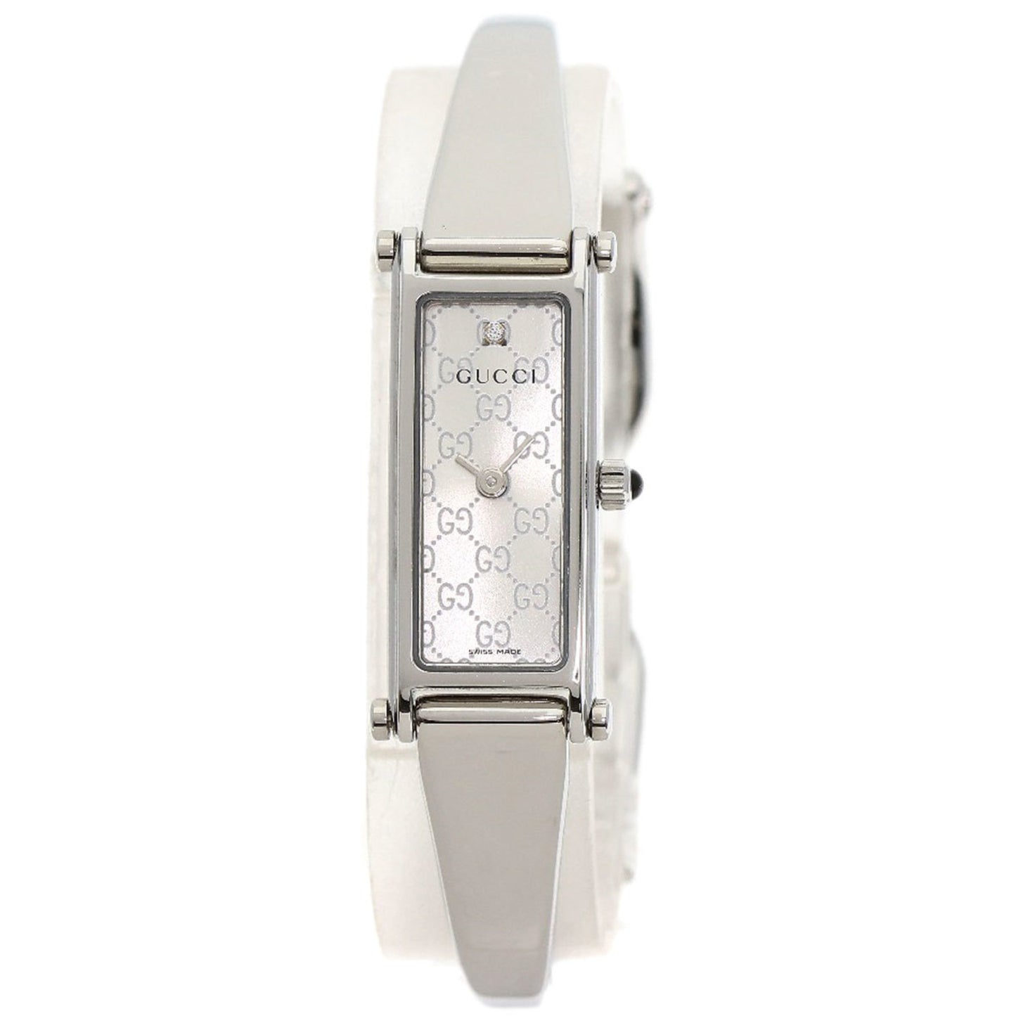 Gucci 1500L Gg Square Face 1P Diamond Watch Stainless Steel Ss