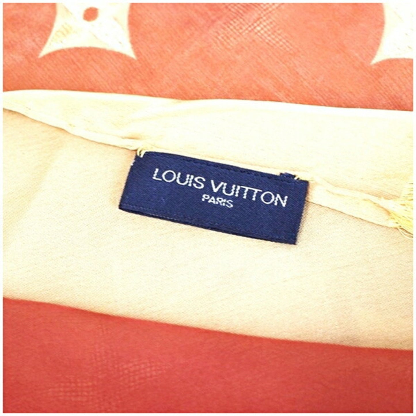 Louis Vuitton Acetate Silk Stole Scarf Muffler Rectangular Reversible Louis Vuitton