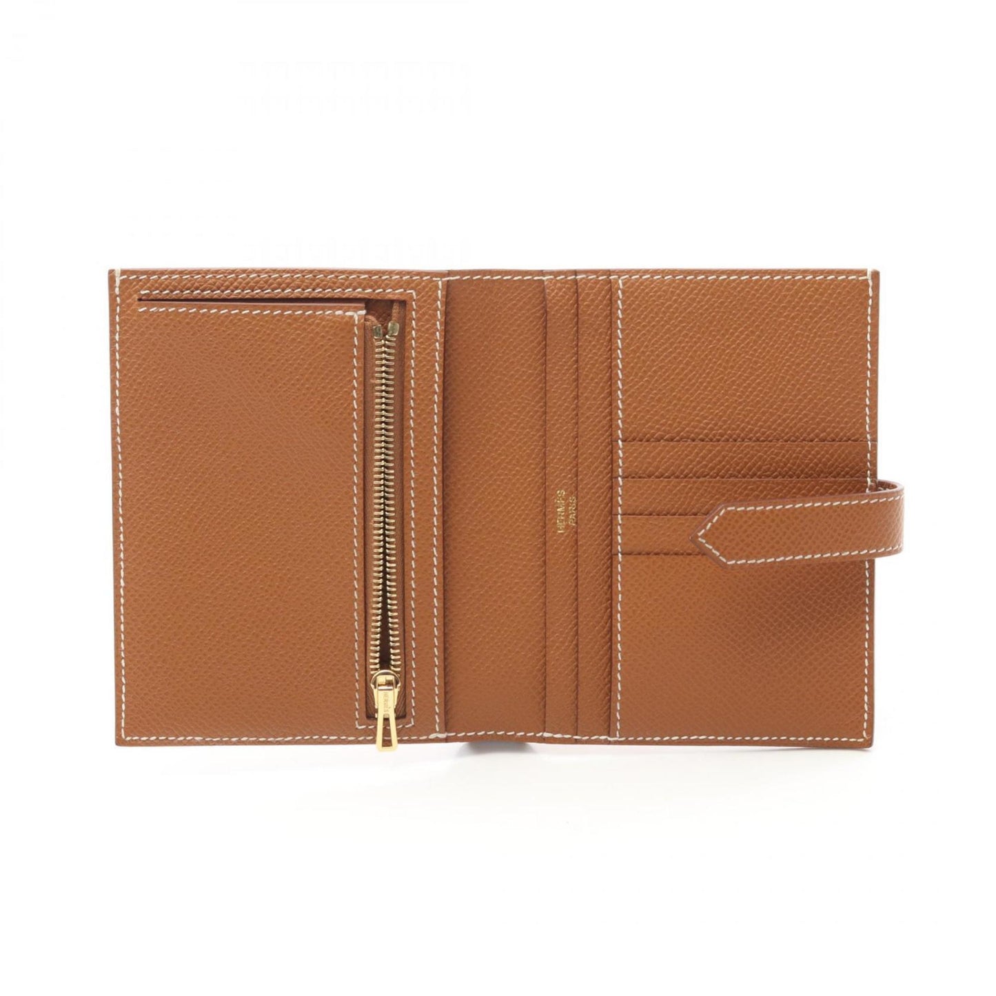 Hermes Herms Bearn Compact Gold Bifold Wallet