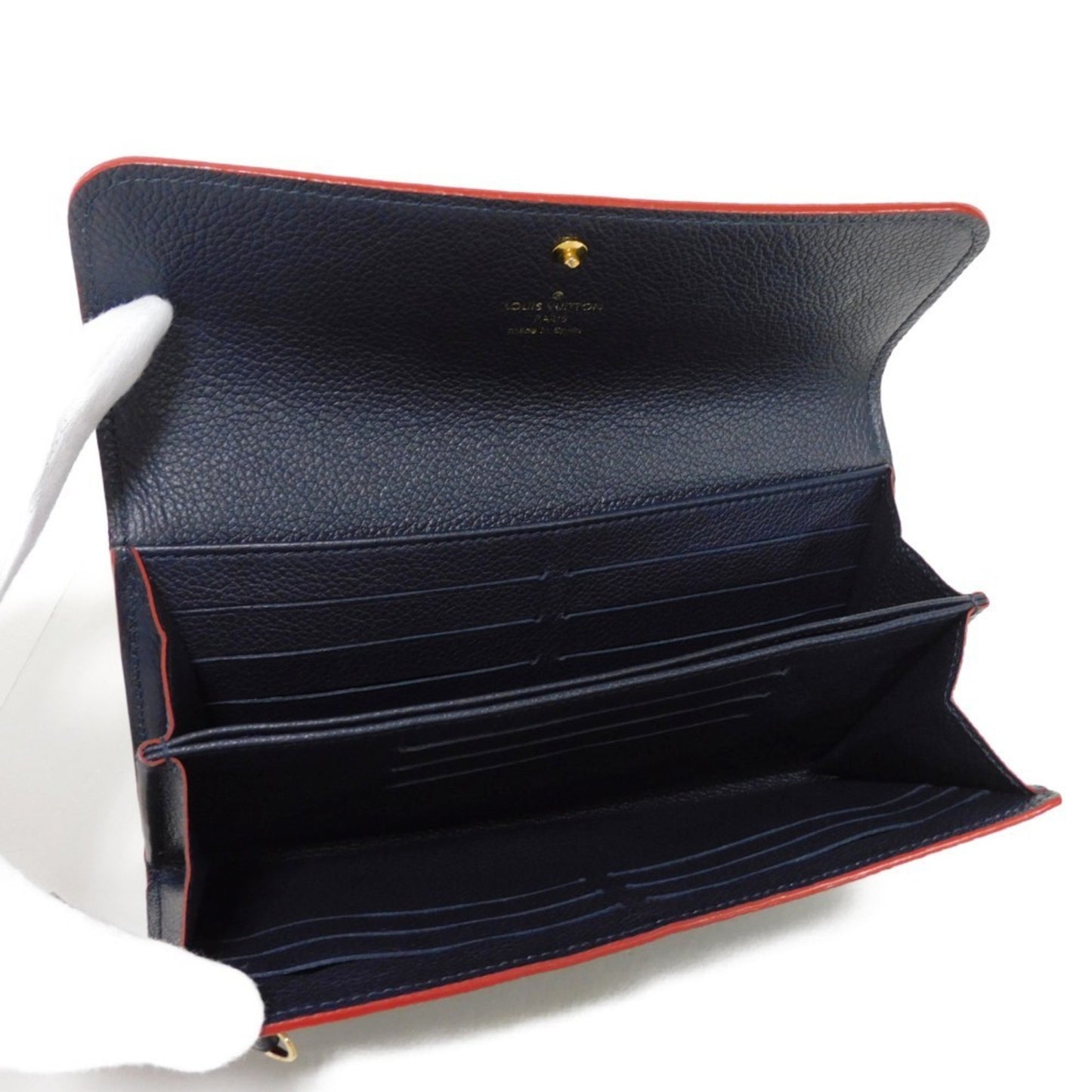 Louis Vuitton Louis Vuitton Long Wallet Portefeuille Pont Neuf Lv Flower Navy Red Monogram
