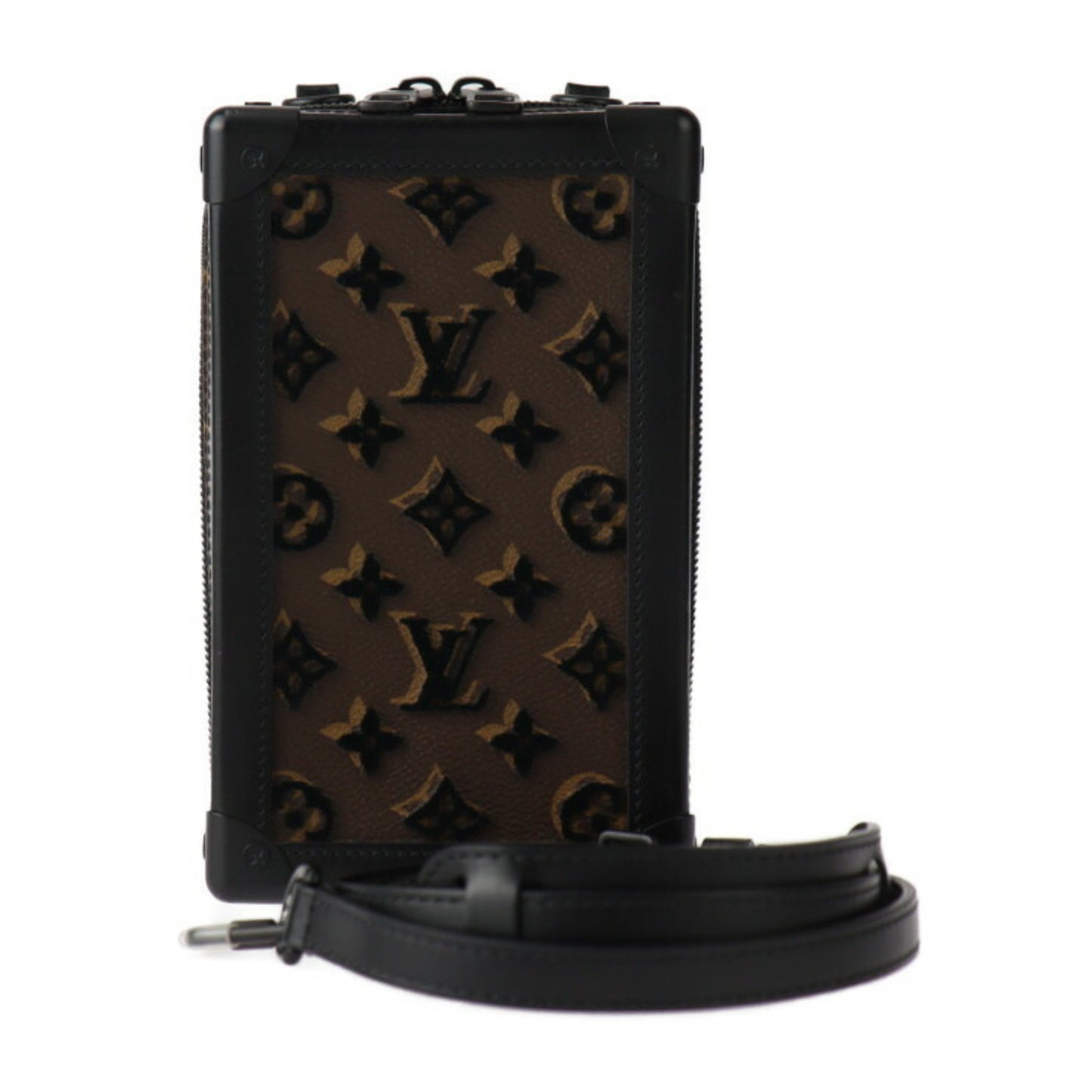 Louis Vuitton Vertical Soft Trunk Monogram Tuftage Shoulder Bag M45044 Leather Brown Black Pochette
