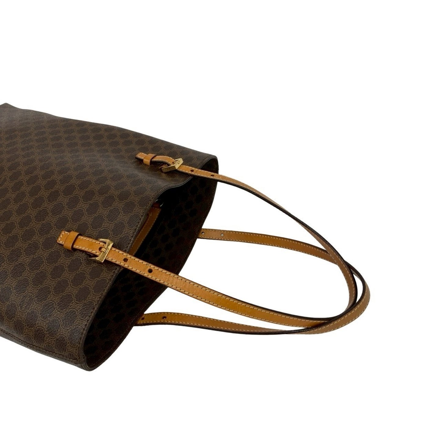 Celine Vintage Macadam Blason Leather Tote Bag/Semi-Shoulder Bag