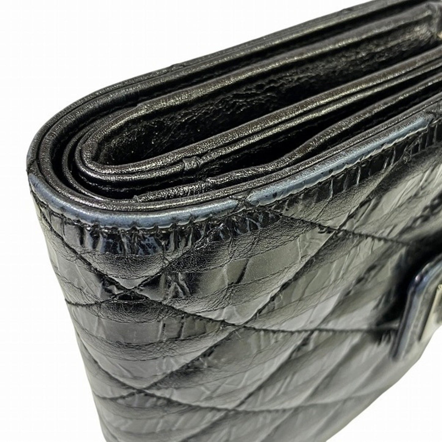 Chanel 2.55 Black Leather Wallet Bi-Fold