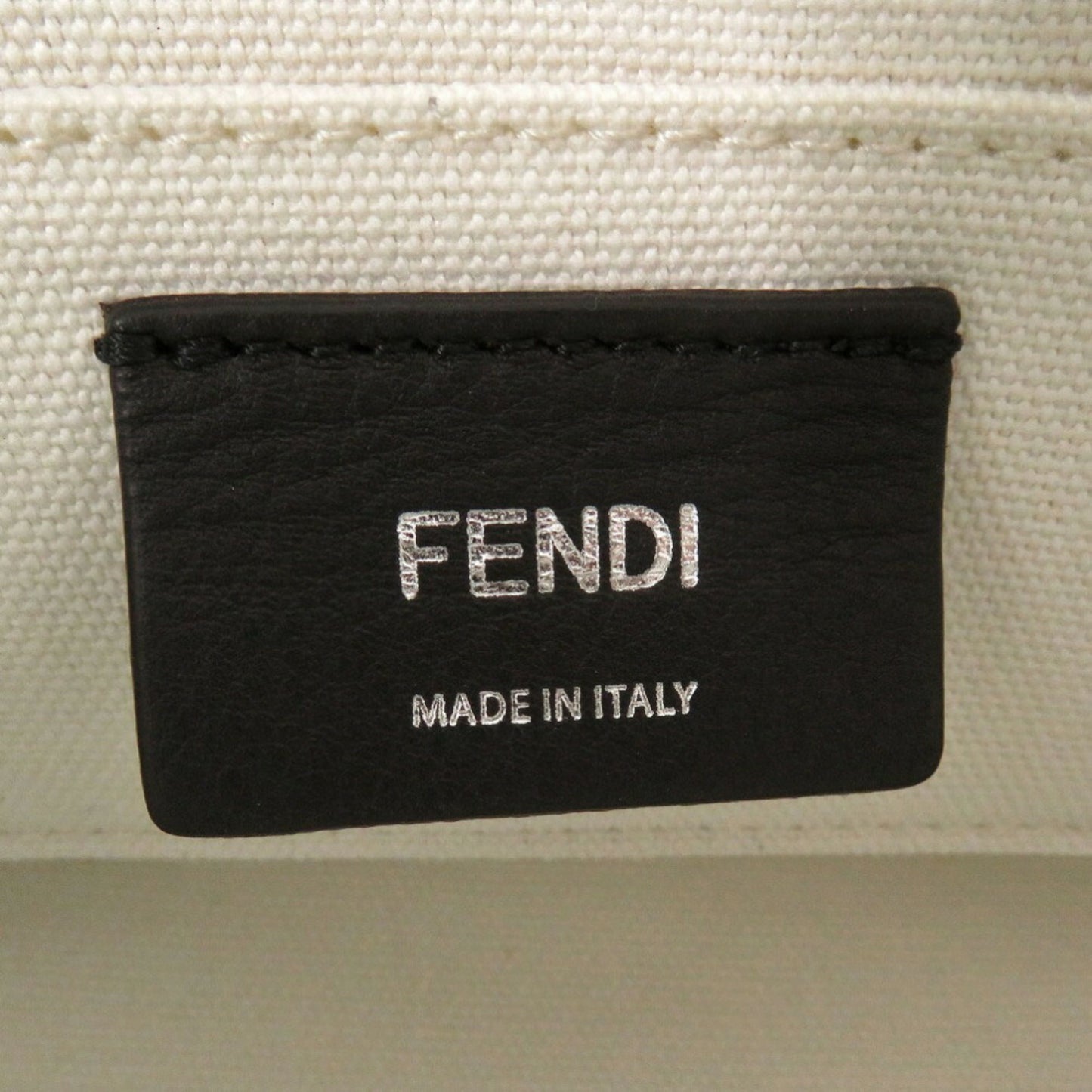 Fendi By The Way Small 8Bs067 Anvg Canvas Leather Plexiglass White Handbag 1783Fendi