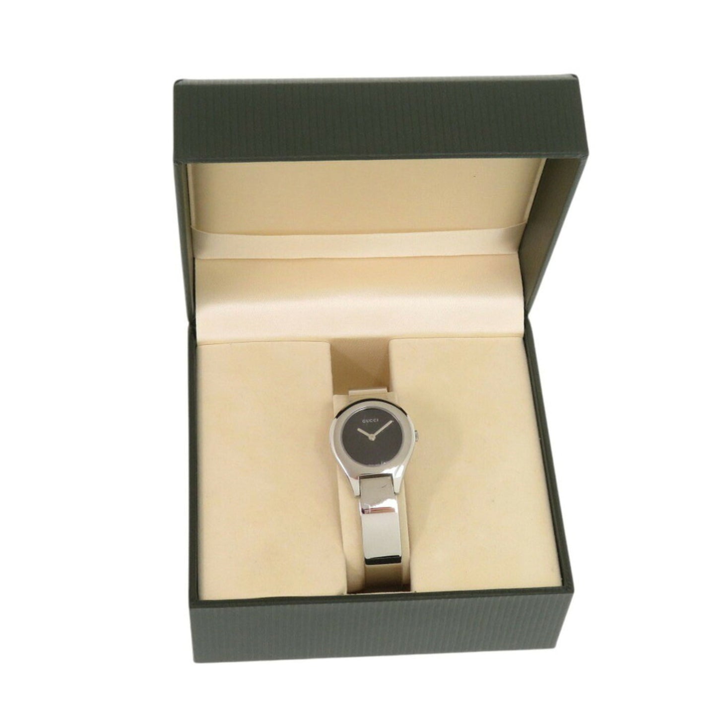 Gucci 6700L Stainless Steel Black/Silver Dial Quartz Watch 0566Gucci