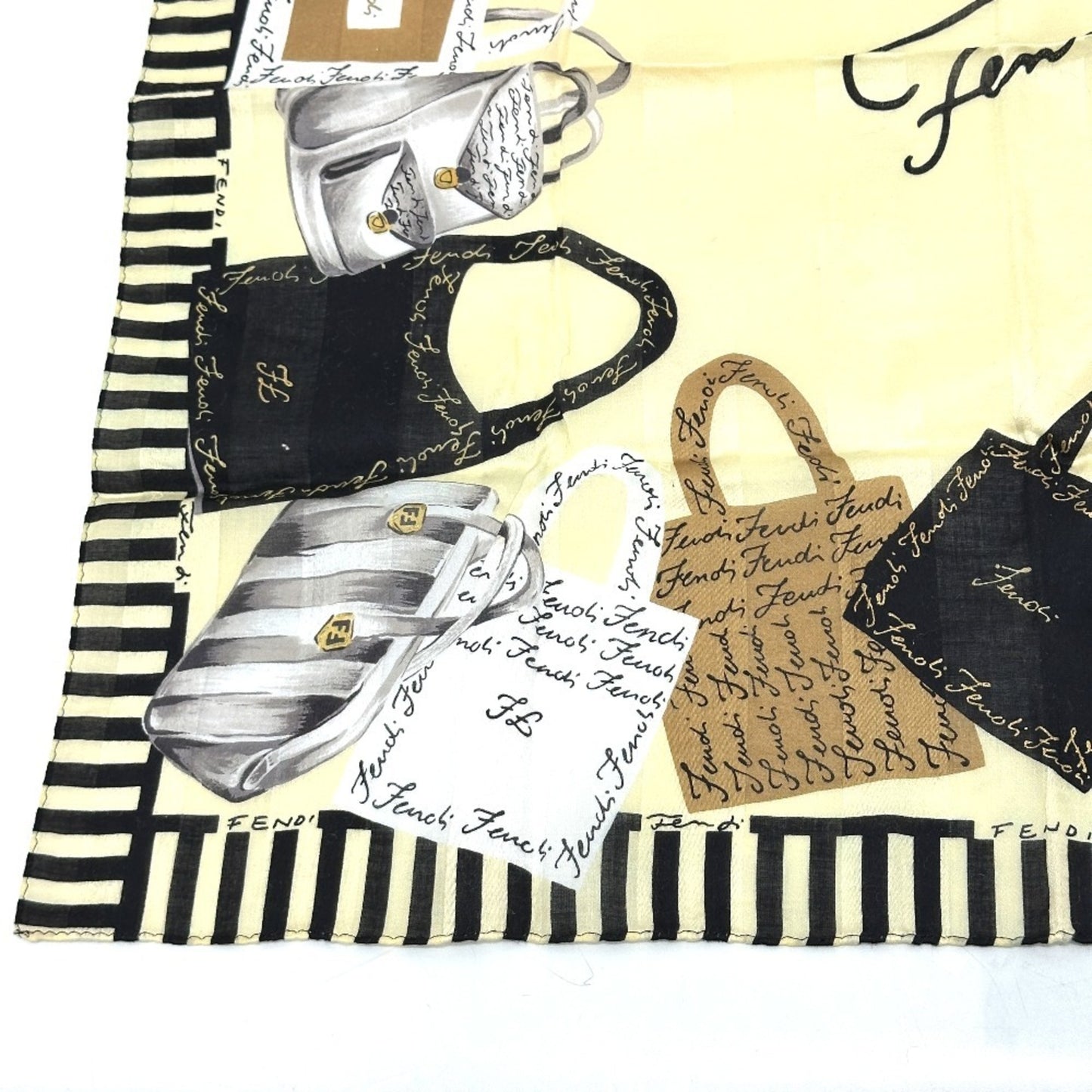 Fendi Logo Handkerchief Scarf Cotton