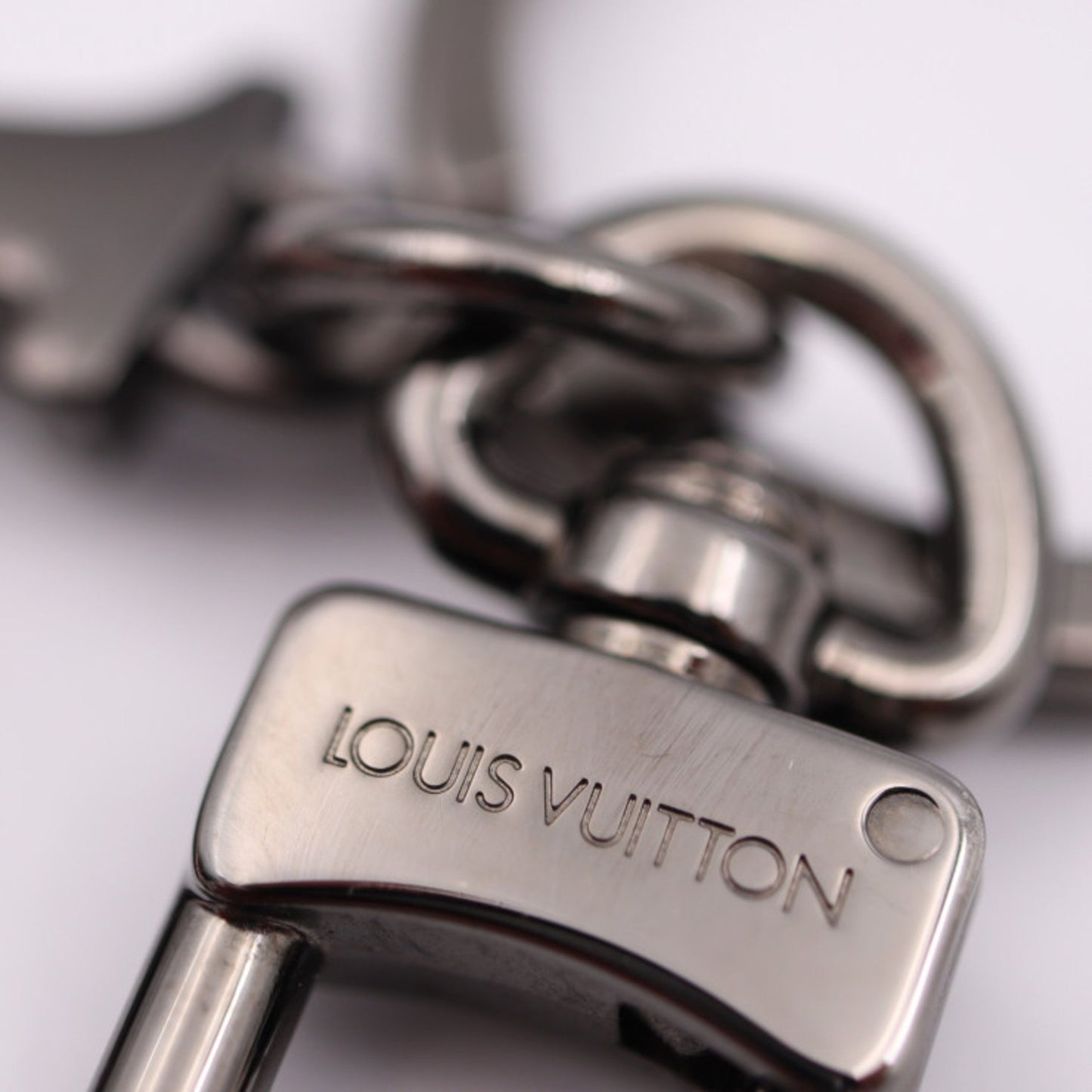 Louis Vuitton Portocle Lv Spray Keychain M80216 Metal Gunmetal Orange Keyring Bag Charm Vuitton