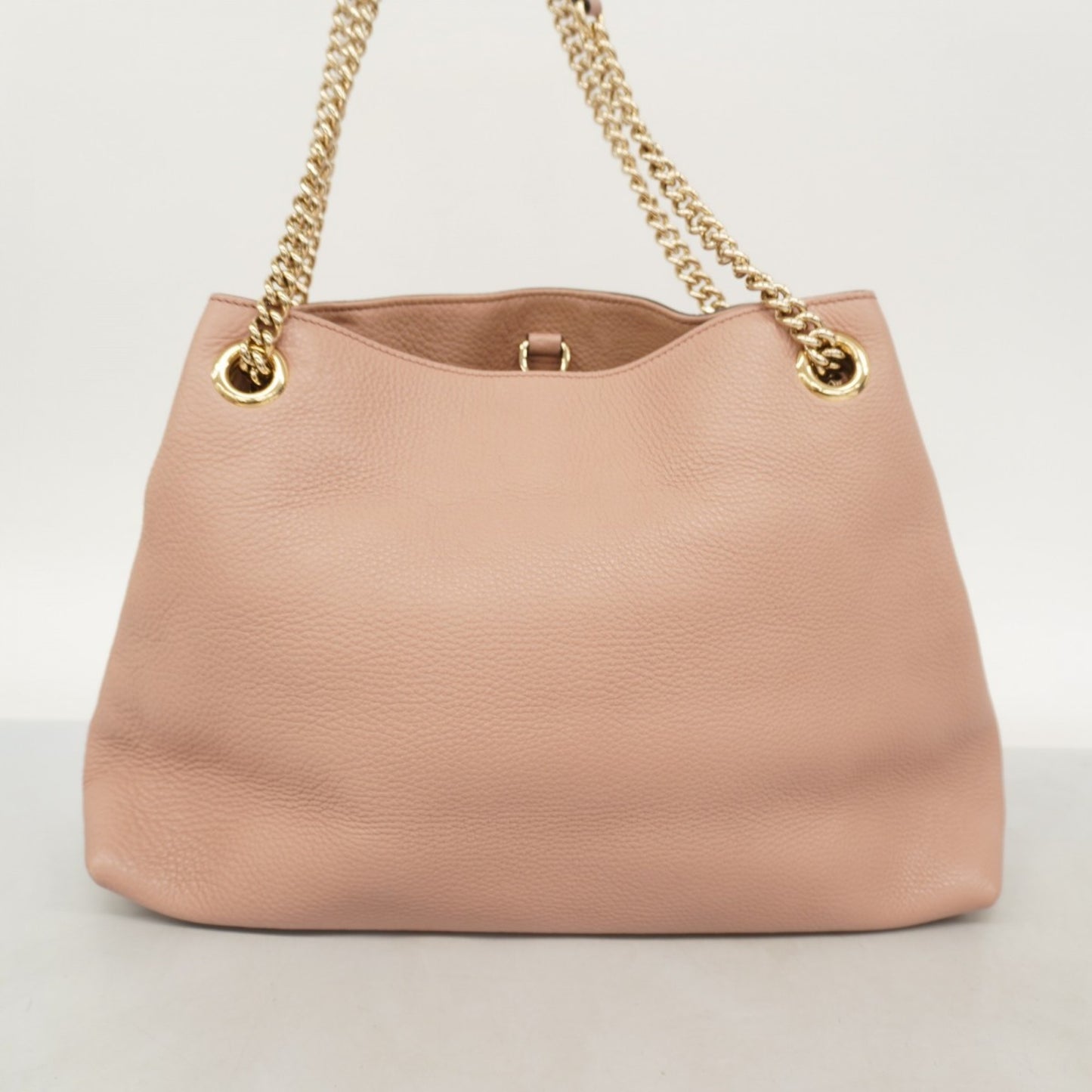 Gucci Soho Shoulder Bag 308982 Leather Pink Beige Champagne