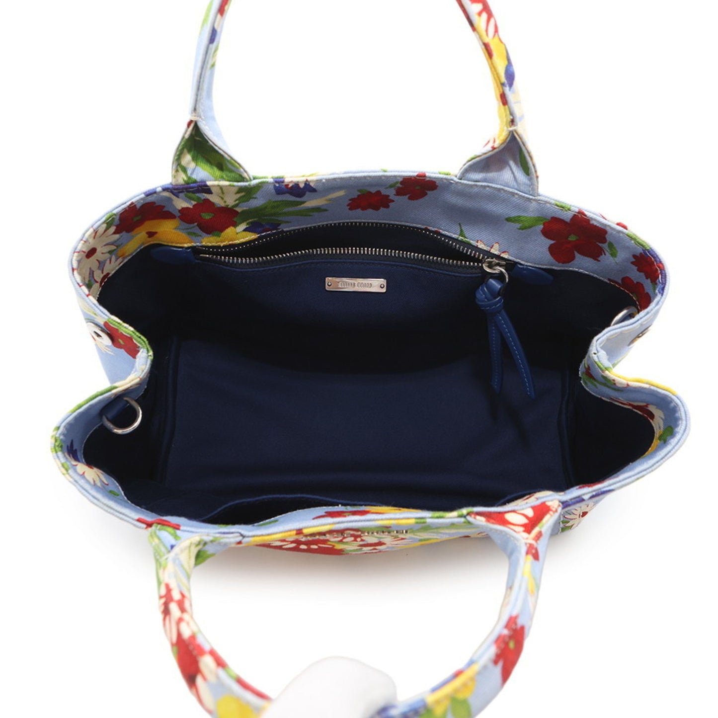 Miu Miu Miu Flower Canvas Handbag 5Bg439 2-Way