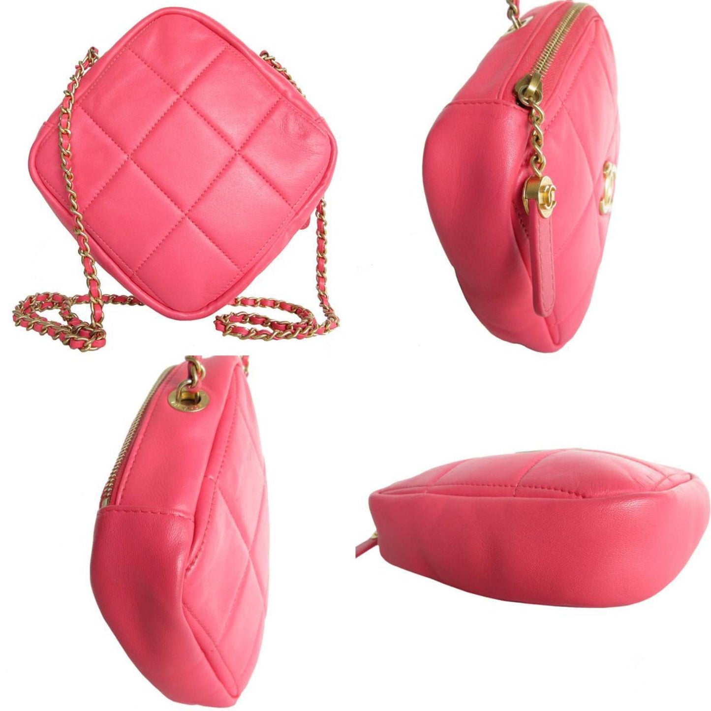 Chanel Shoulder Bag Leather Pink