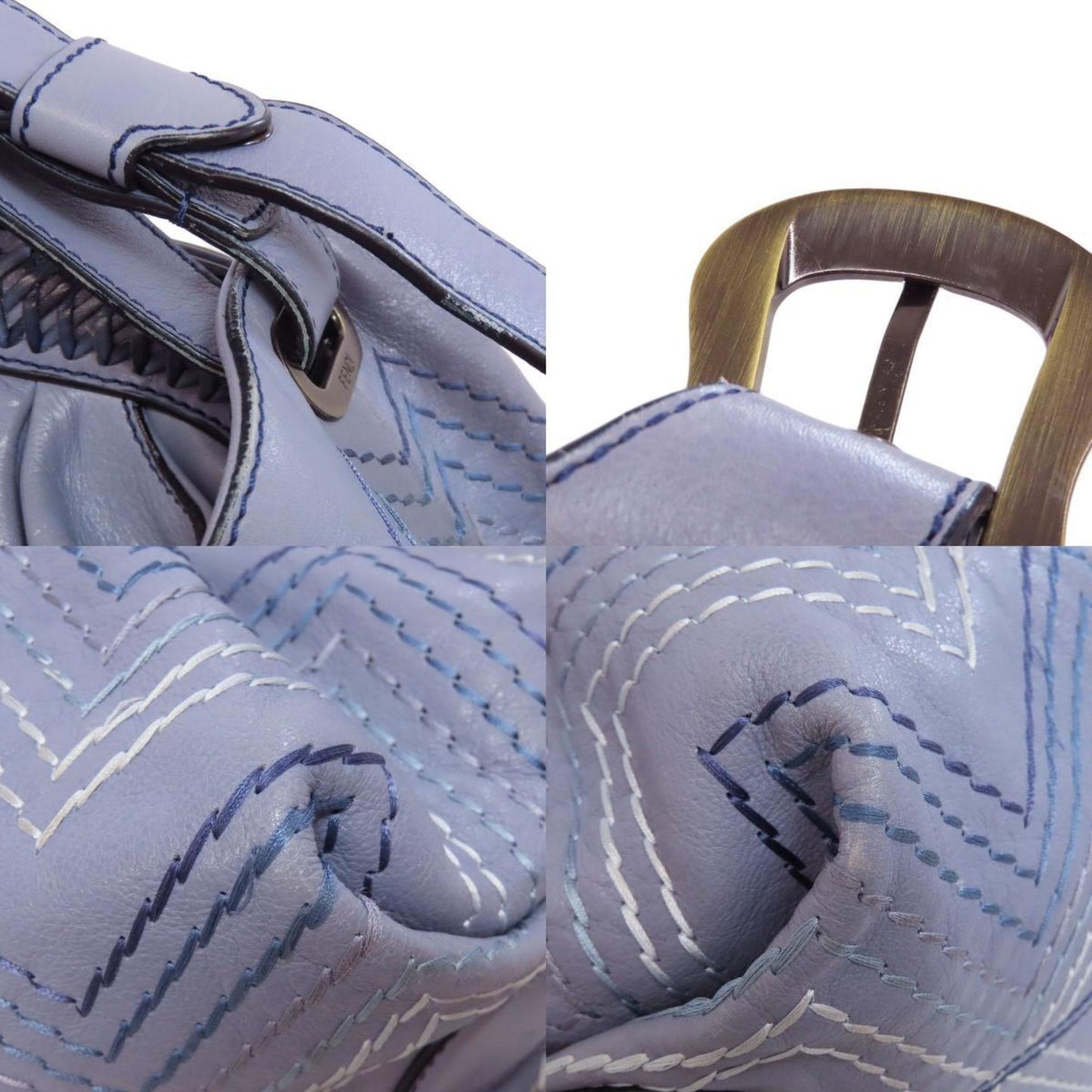 Fendi Stitched Shoulder Bag Leather