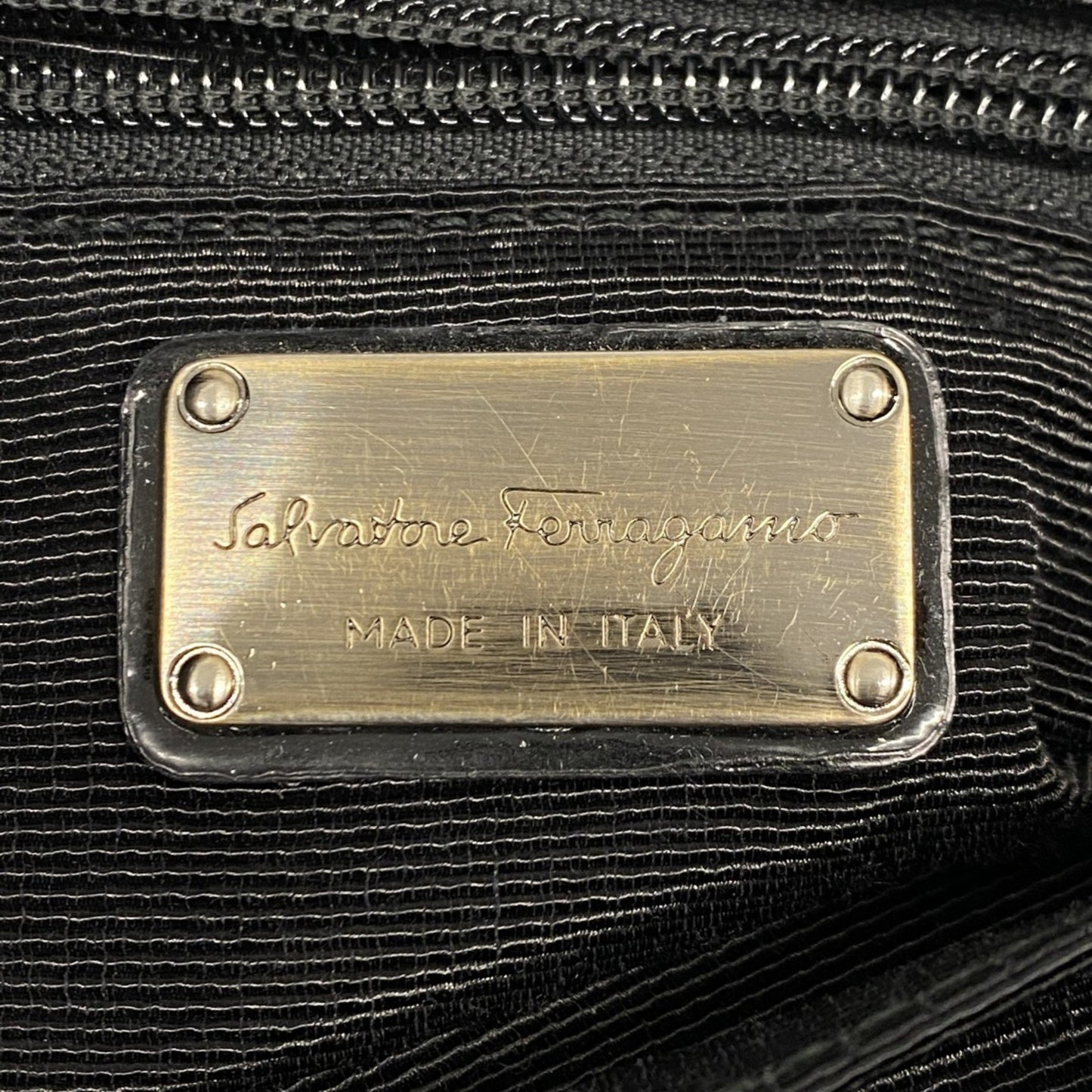 Salvatore Ferragamo Vara Nylon Handbag In Black