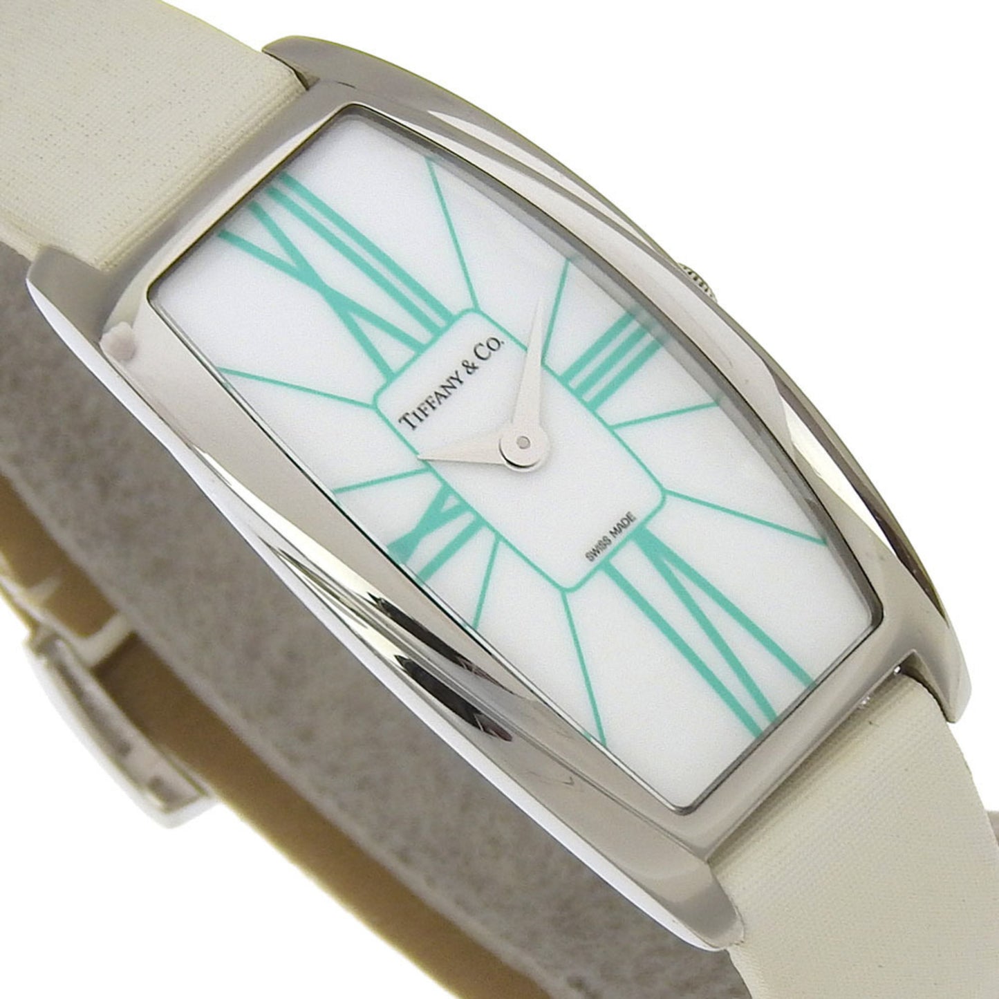 Tiffany & Co. Jemea Watch Z6401.10.10A298A Stainless Steel X Embossed Leather Quartz Analog Display