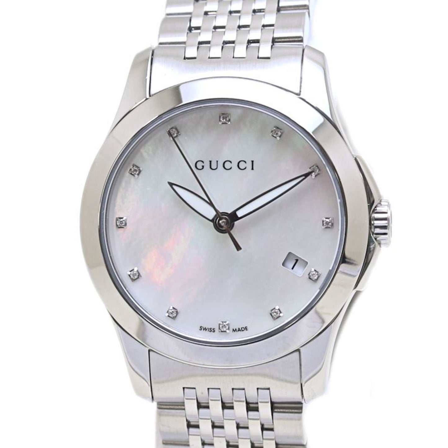 Gucci G-Timeless 12P Diamond Shell Watch