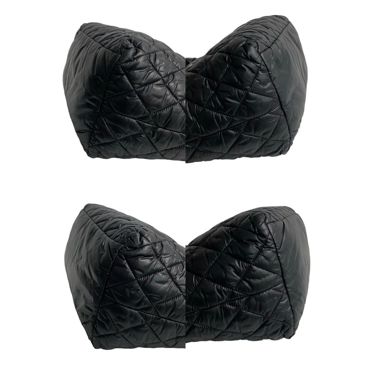 Chanel Coco Cocoon Mark Nylon Handbag Mini Tote Bag Black 22798