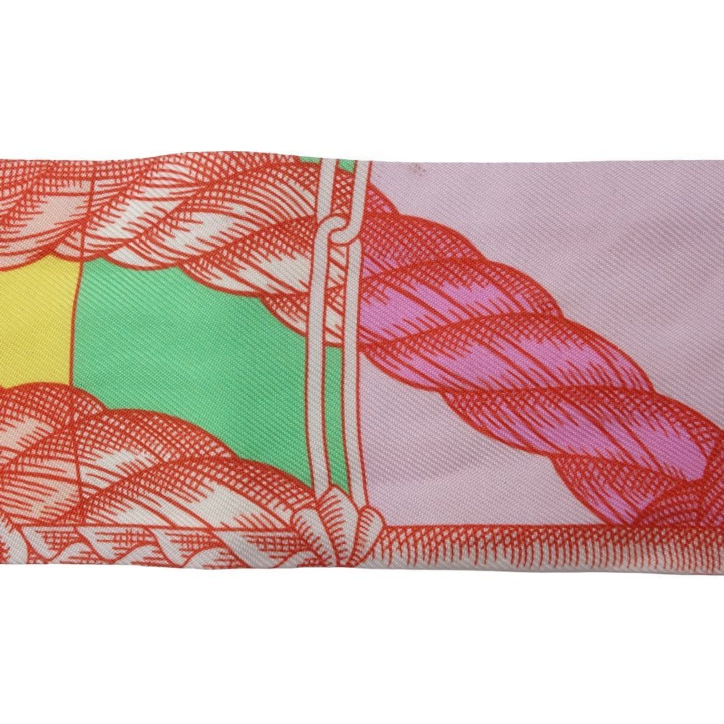 Hermes Scarf Twilly Cavalleria D Etriers Cavalry Armor Silk Multicolor Pink 180443
