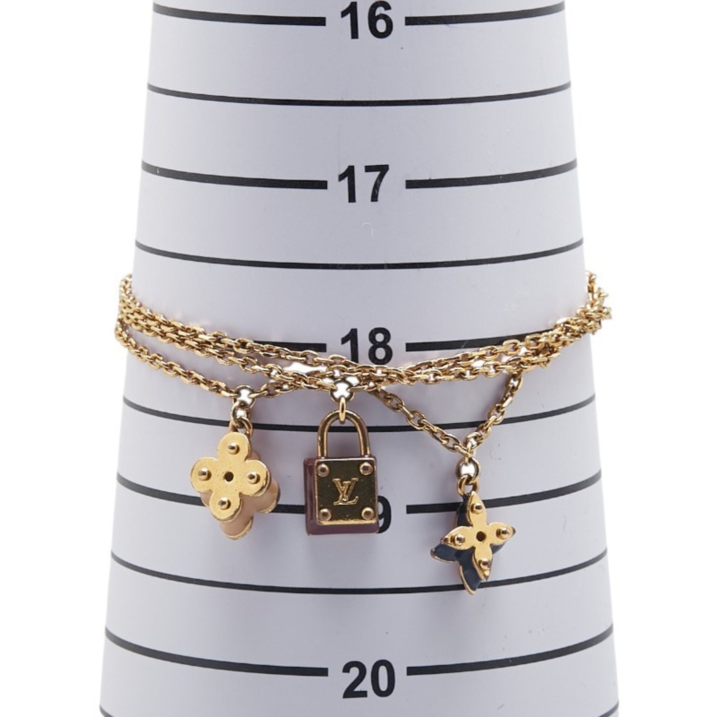 Louis Vuitton Monogram Sweet Charm Chain Bracelet M66248 Gold Plated