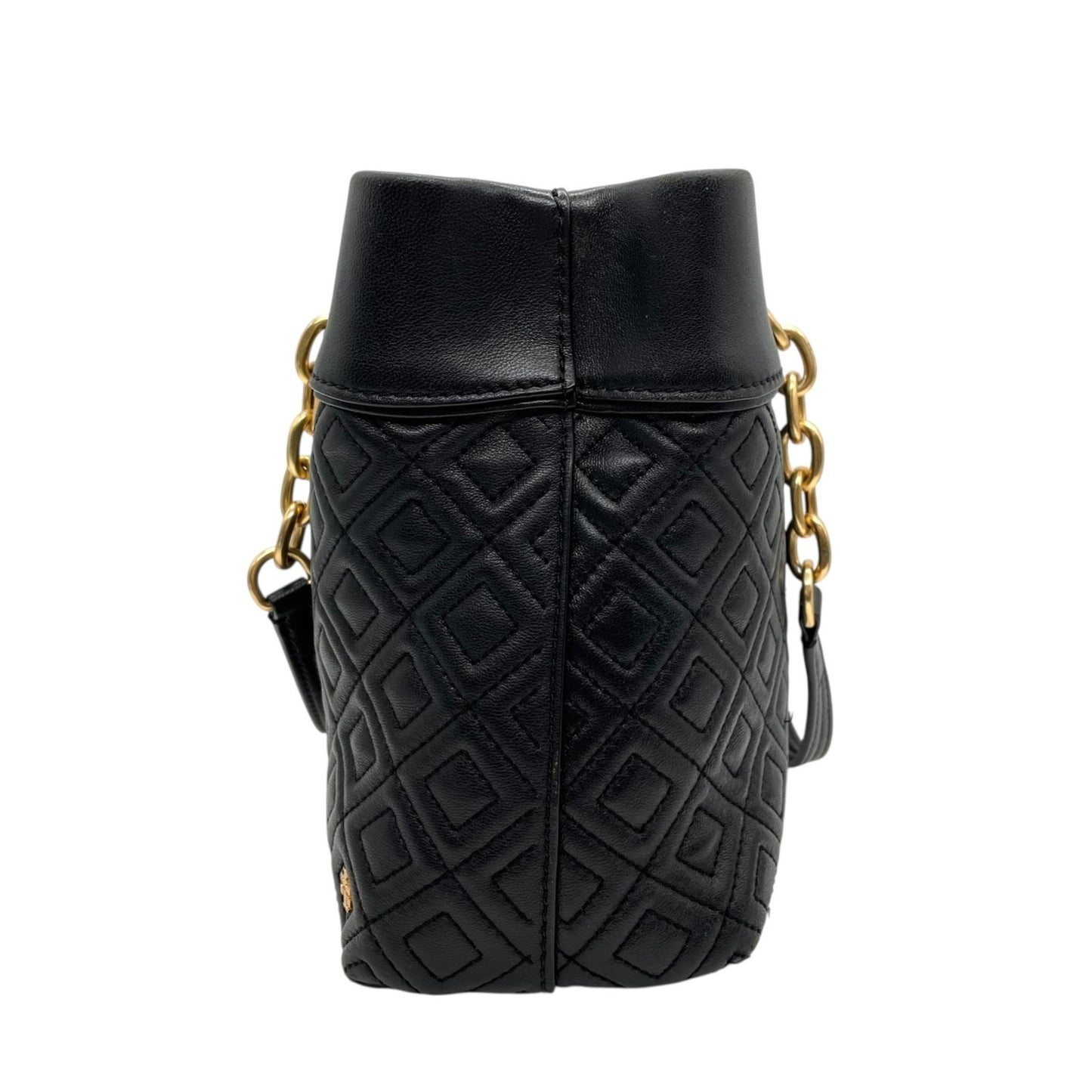 Tory Burch Fleming 2-Way Handbag/Shoulder Bag In Black With Gold Hardware