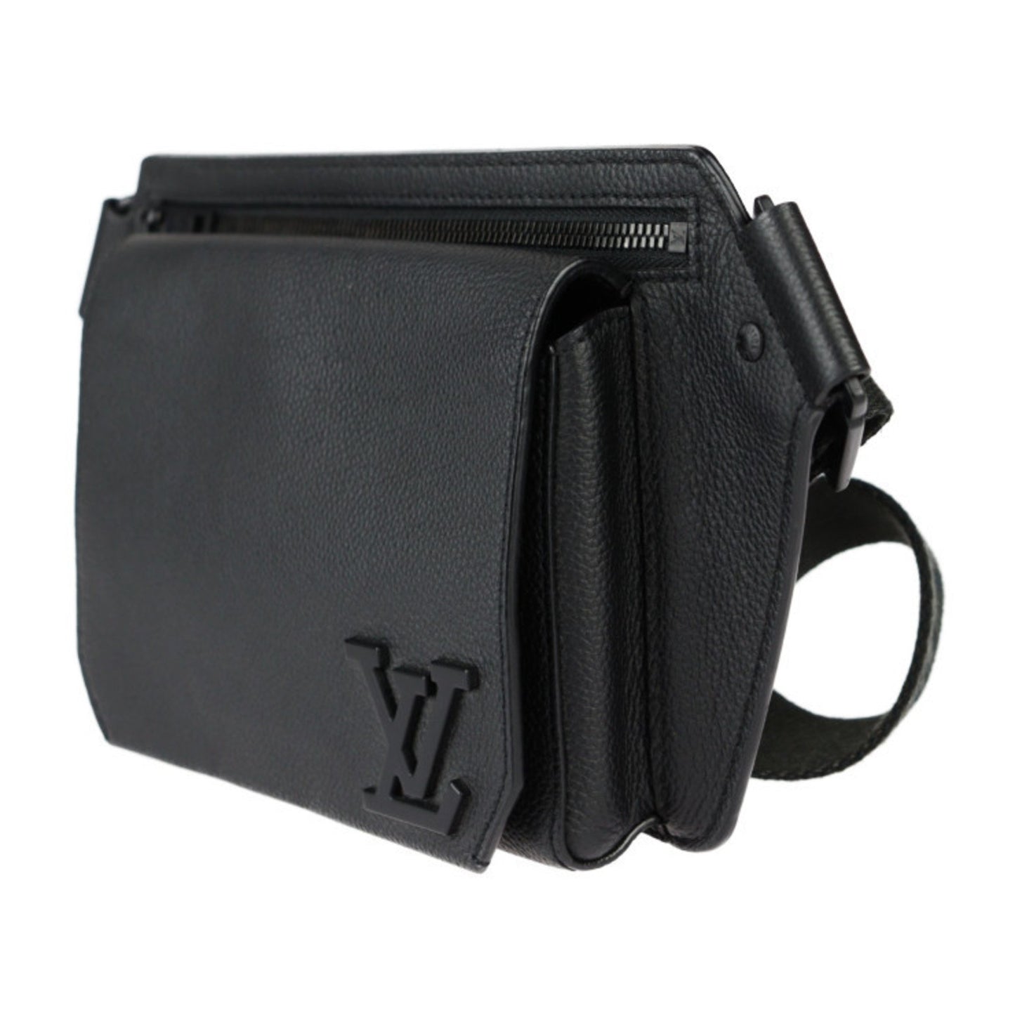 Louis Vuitton Louis Vuitton Take Off Sling Body Bag M57081 Grained Leather Noir Black Lv Waist
