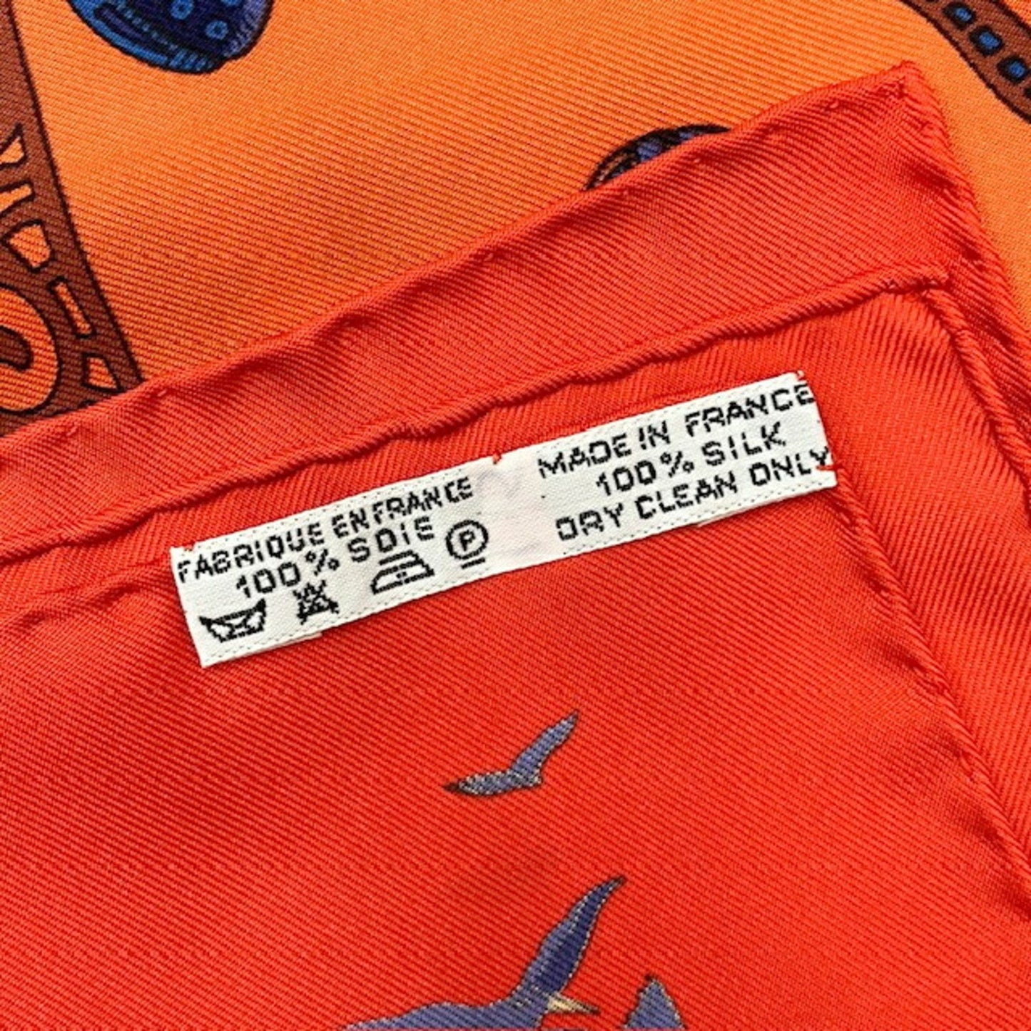 Hermes Hermes Carr 90 Scarf/Muffler Latlantide 100% Silk Orange