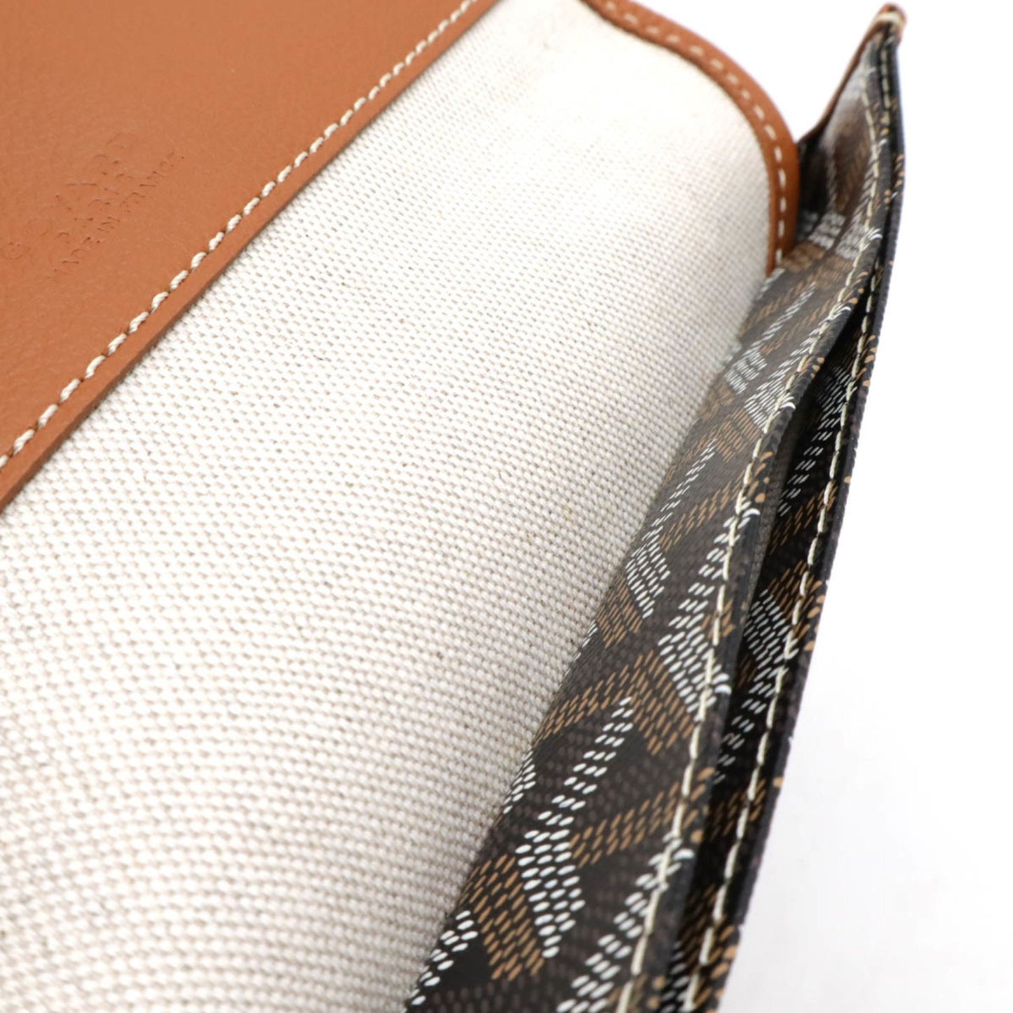Goyard Saint Louis Pm Tote Bag Shoulder Coated Canvas Leather Black Brown White