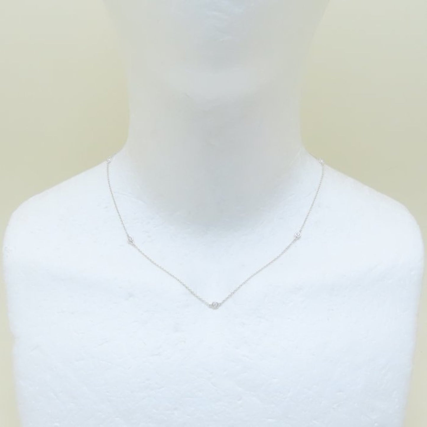 Tiffany & Co. Tiffany By The Yard Necklace With 5 Diamonds And Elsa Peretti Sterling Silver