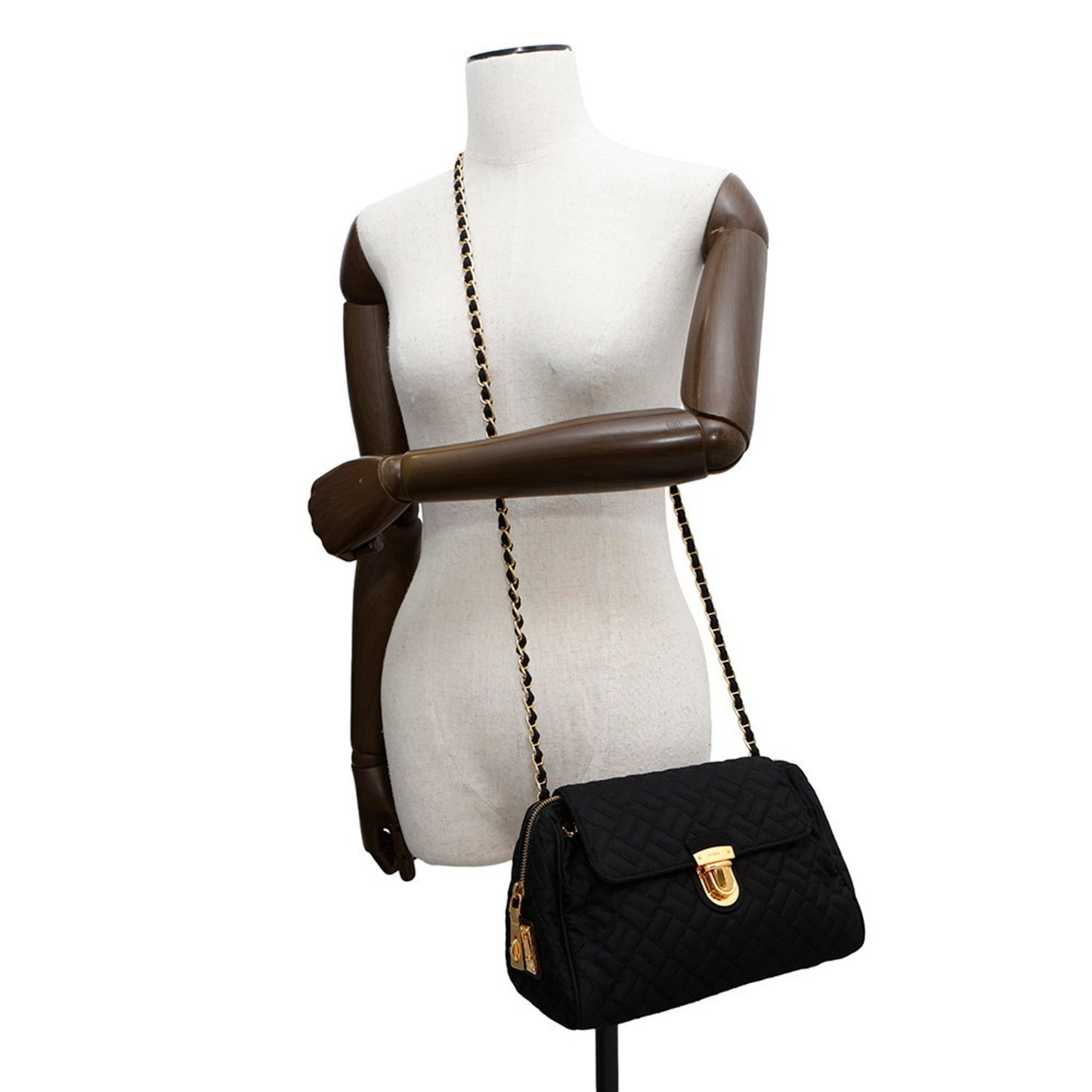 Prada Chain Shoulder Bag Quilted Nylon Br4965 Prada Black