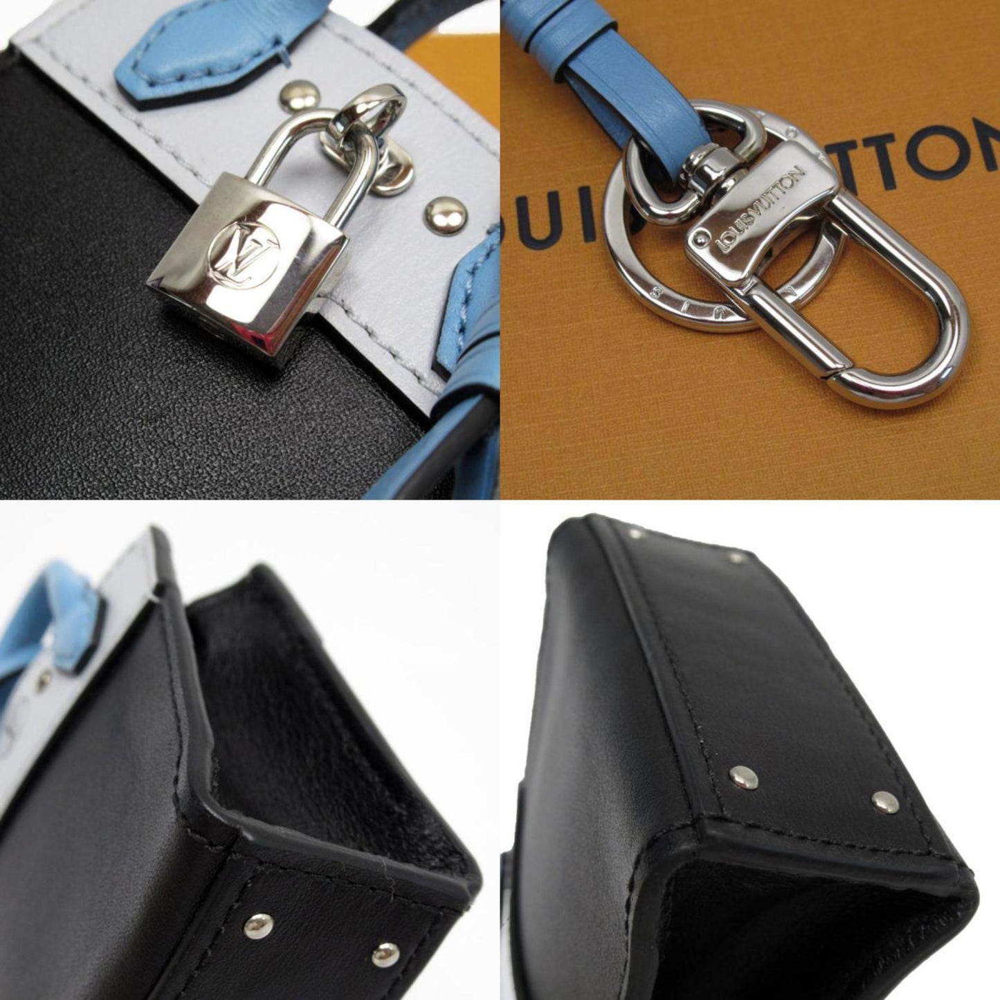 Louis Vuitton Charm Keychain City Steamer Leather Blue